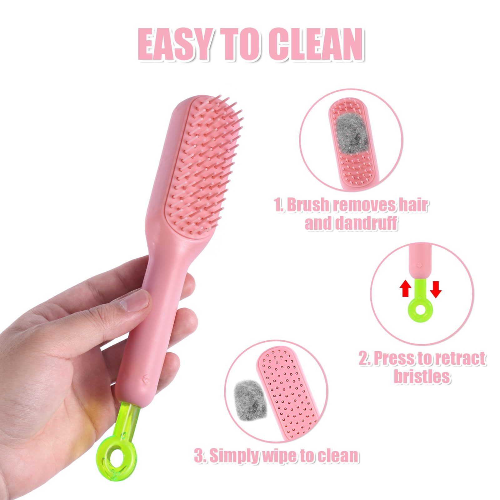 Retractable Puppy Brush, Small Soft Dog Yorkie Pet Hair Remover Brush Gentle Puppy Hair Brushes Grooming Bunny Supplies For Shih