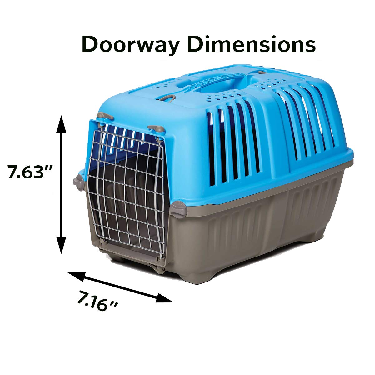 Midwest Pet Carrier: Hard-Sided Small Animal Carrier For Tiny Dog Breeds, Blue Kennel For Quick Trips