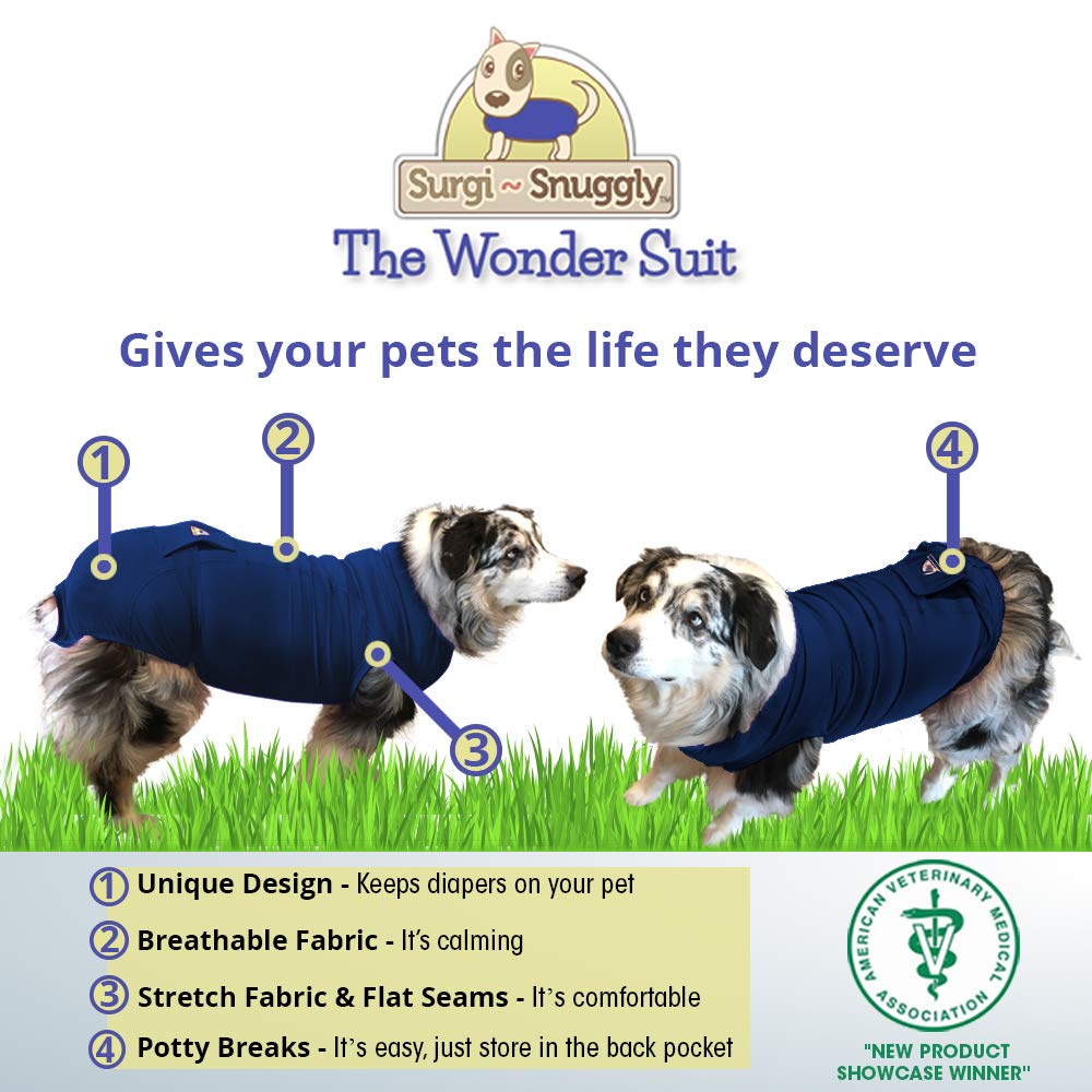SurgiSnuggly Dog Suspenders for Diapers Female OR Male Disposable Dogggie Diapers Keeper Its A Dog Diaper Holder- Wrap Around L