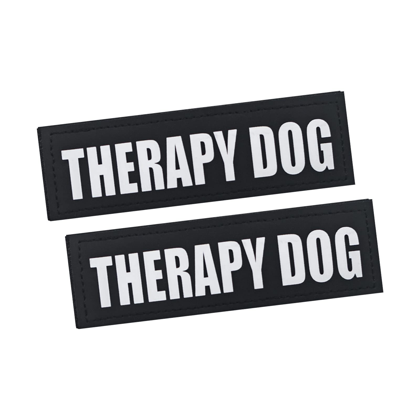 2Pack Black Service Dog Patches, Dog Harness Patches With Hook Backing, Removable Vest Patches For In Training Dogs, Therapy Dog