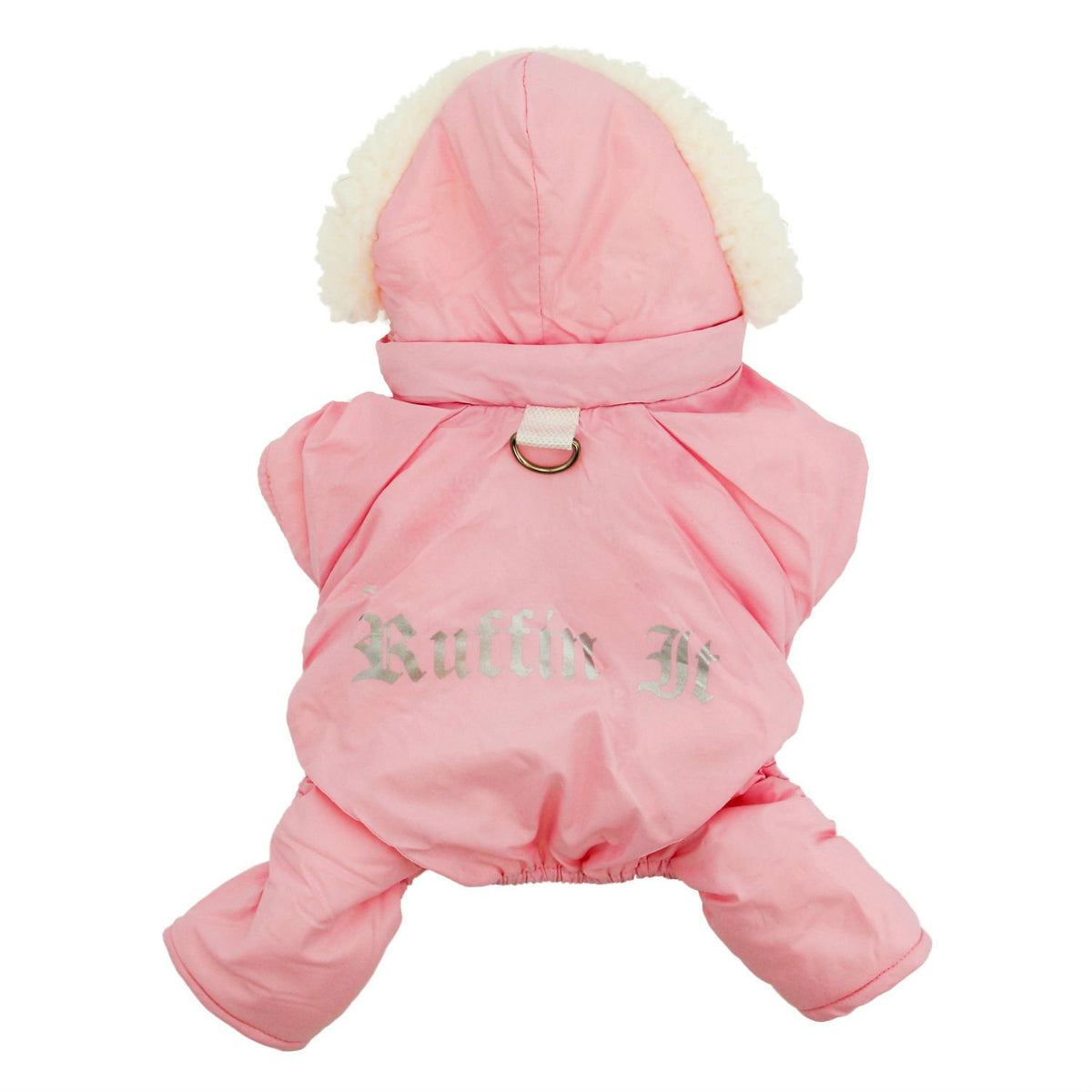 Doggie Design Pink Ruffin It Dog Snow Suit Harness (Sherpa Fleece) - Pink Medium (M)