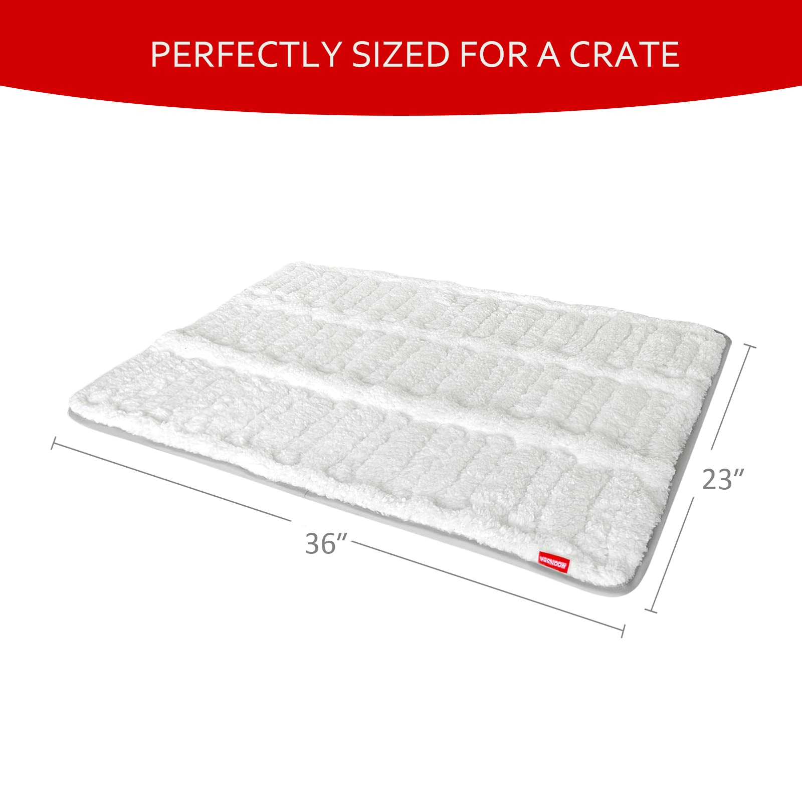 Dog Bed Crate Mat(36'' X 23''), Soft Plush Dog Bed Pad Machine Washable Crate Pad, Dog Sleeping Mat with Anti Slip Bottom