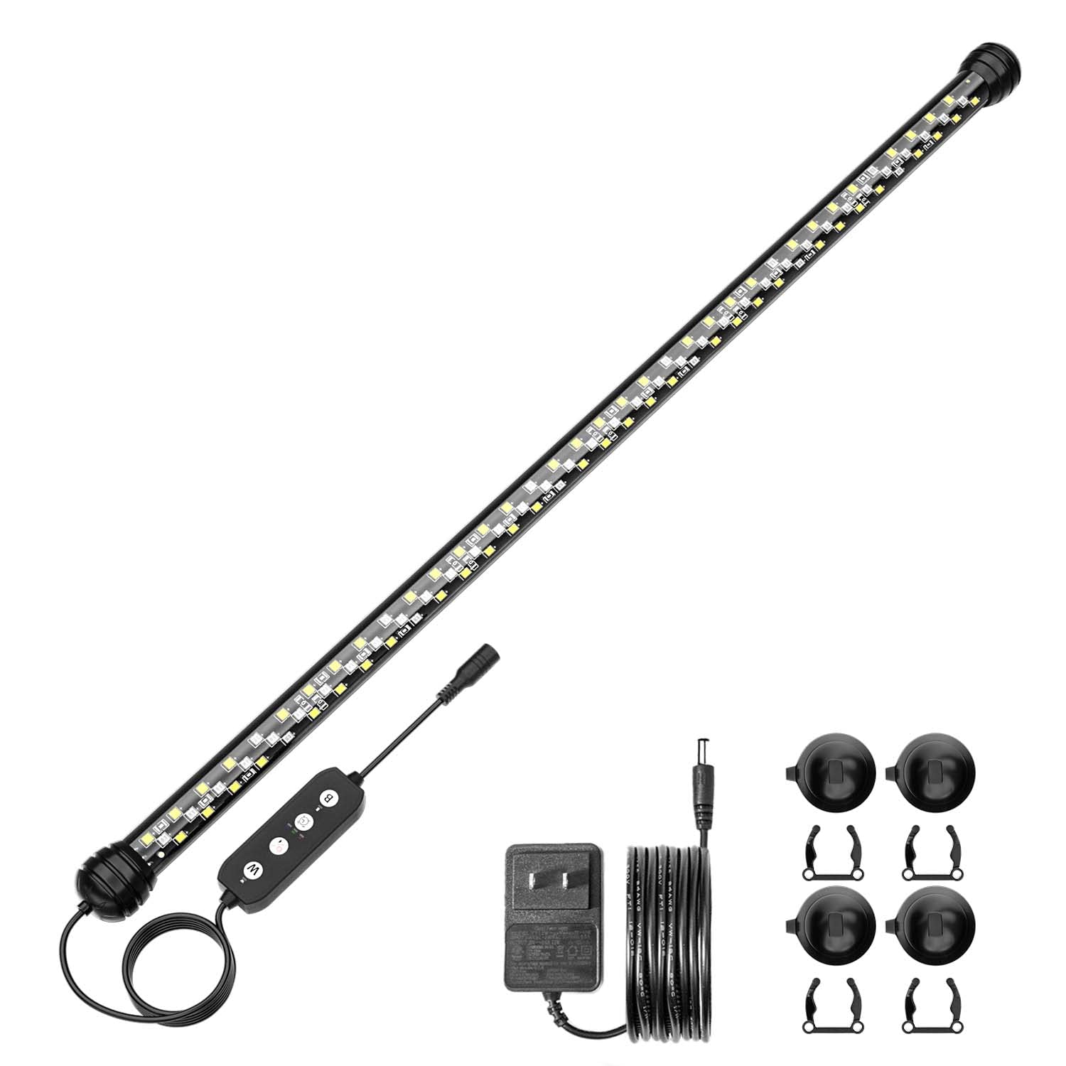 SEAOURA Led Aquarium Light with Timer, Submersible Aquarium Plant Light, Fish Tank Light with Auto On/Off, 3 Lighting Modes, Adj