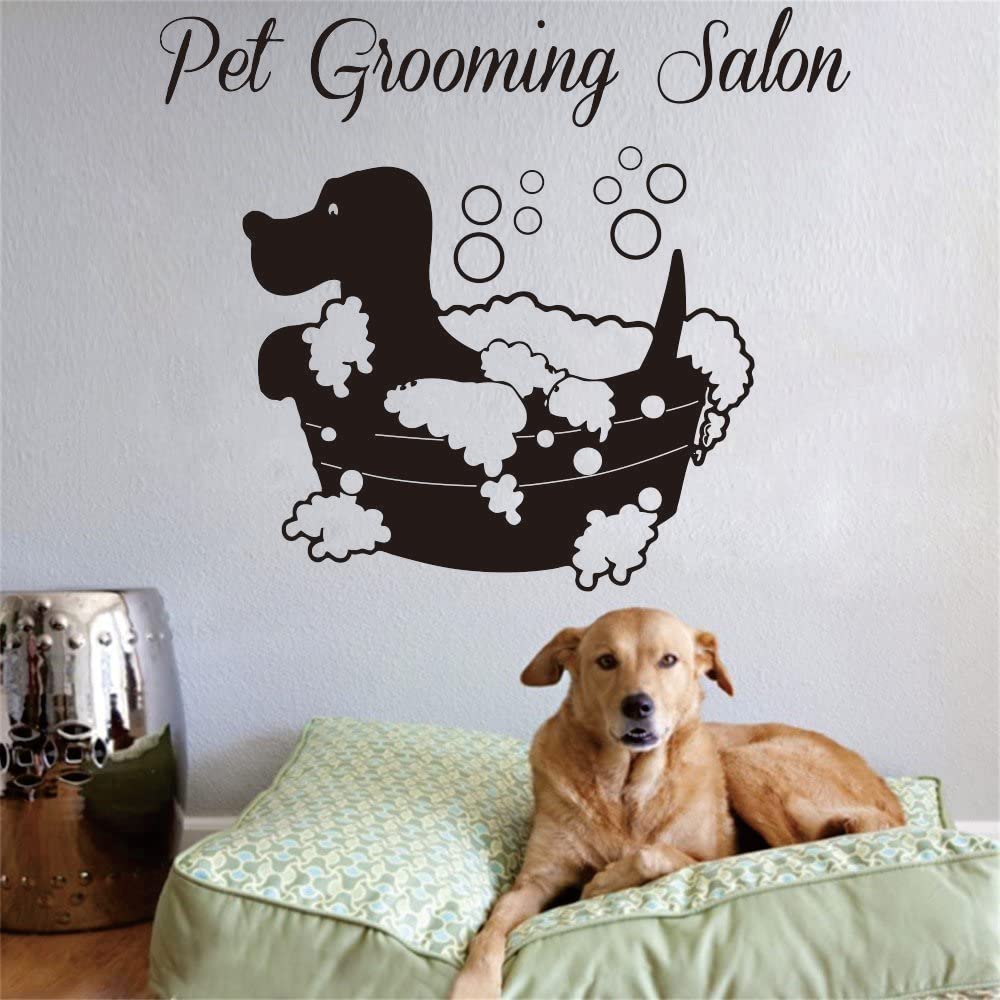 Anfrjji Pet Grooming Wall Decal - Create A Fun, Playful Atmosphere With Removable Pvc Stickers - Perfect For Pet Shops, Grooming