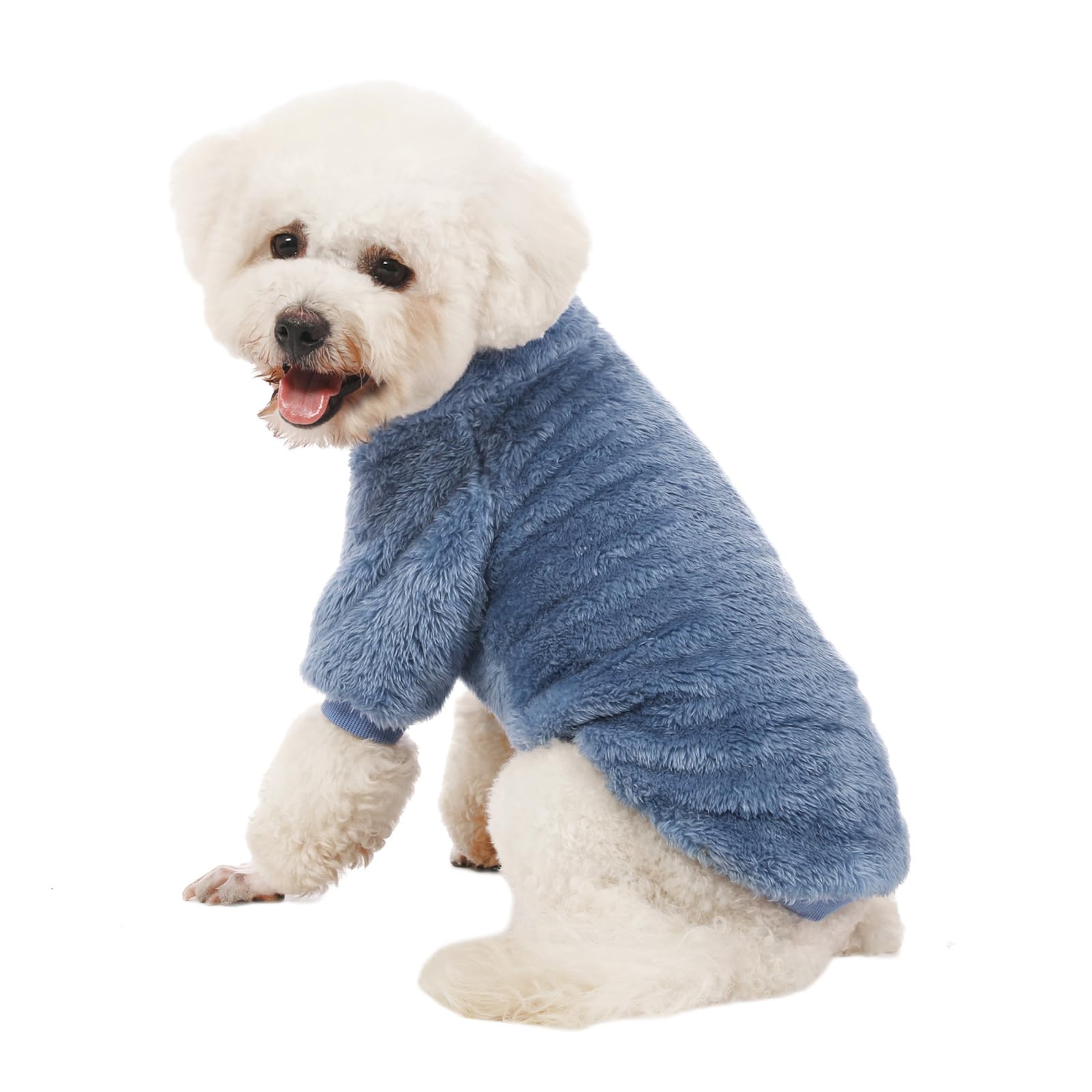 Kyaringtso Dog Sweater, 3 Pack Dog Sweaters For Small Dogs, Dog Clothes For Small Dogs Girl Boy, Ultra Soft And Warm Puppy Sweater Dog Coat For Winter Christmas (Blue+Lt Coffee+Dark Grey, Xx-Large)