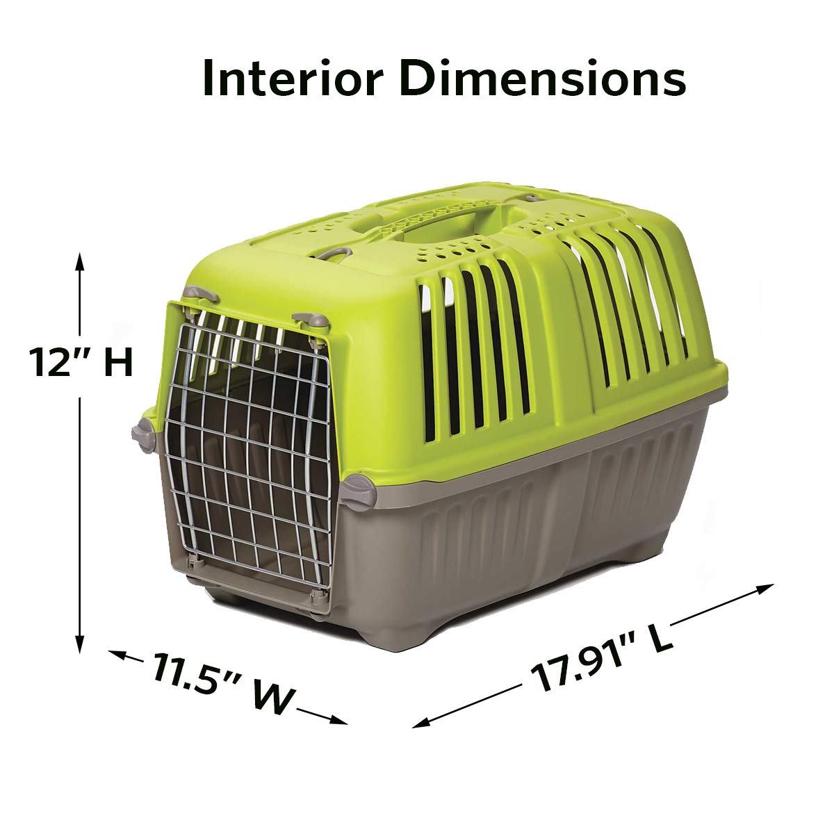 Midwest Homes For Pets Pet Carrier: Hard-Sided Dog Carrier, Cat Carrier, Small Animal Carrier In Green | Inside Dims 17.91L X 11.5W X 12H & Suitable For Tiny Dog Breeds