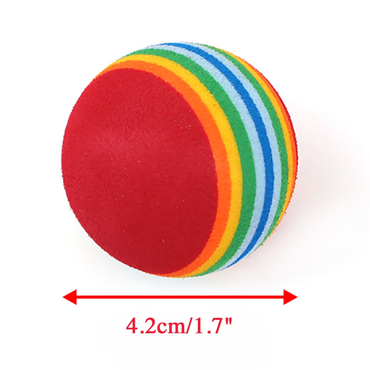 Chiwava 45 Pack 1.7'' Foam Cat Toys Ball Rainbow Color Balls Kitten Activity Chases Quiet Play Mix Color