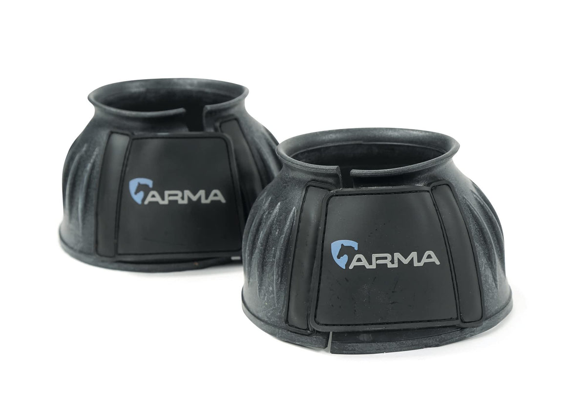 Shires Arma Over Reach Horse Bell Boots (Black, Cob)