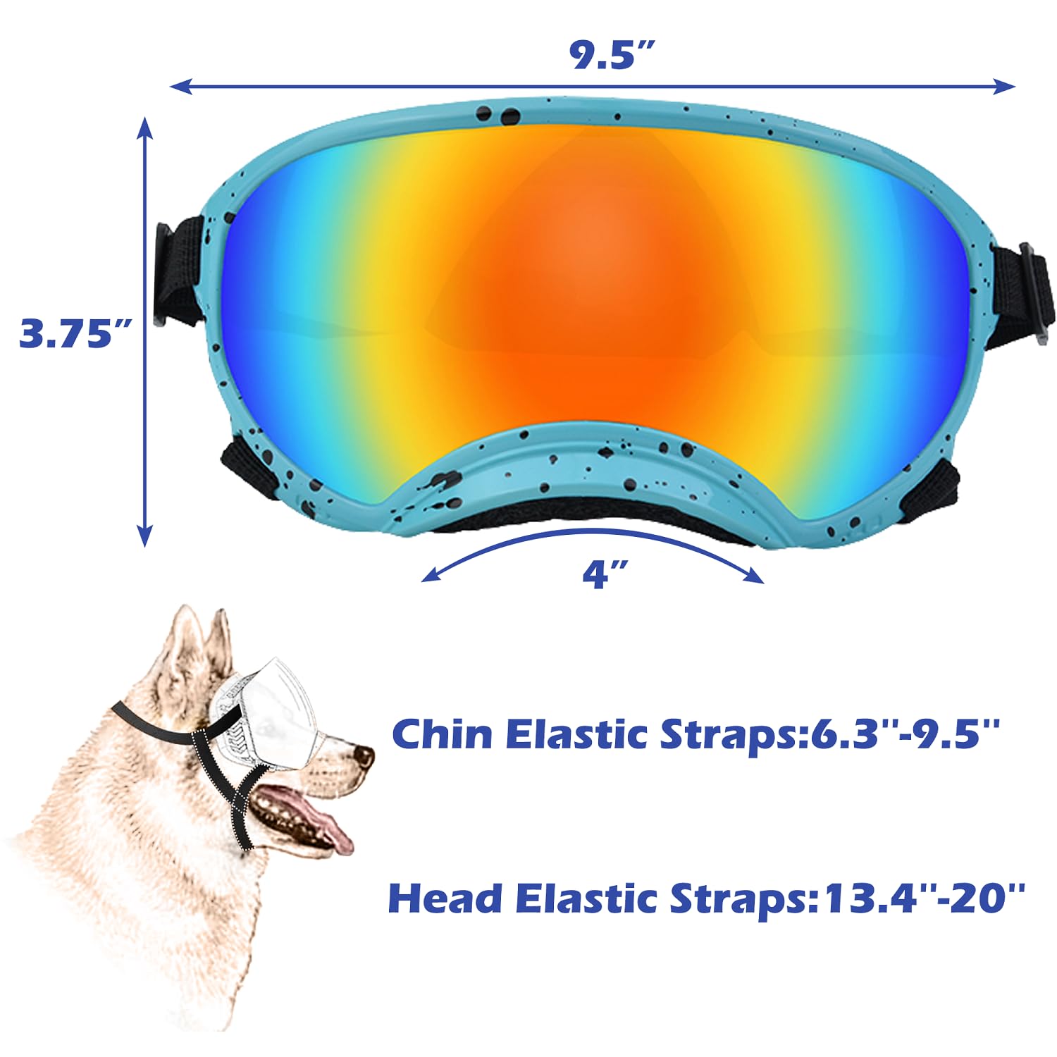 Nicerinc Pet Large Dog Sunglasses With Adjustable Strap Uv Protection, Winproof Dog Puppy Sunglasses, Suitable For Medium-Large