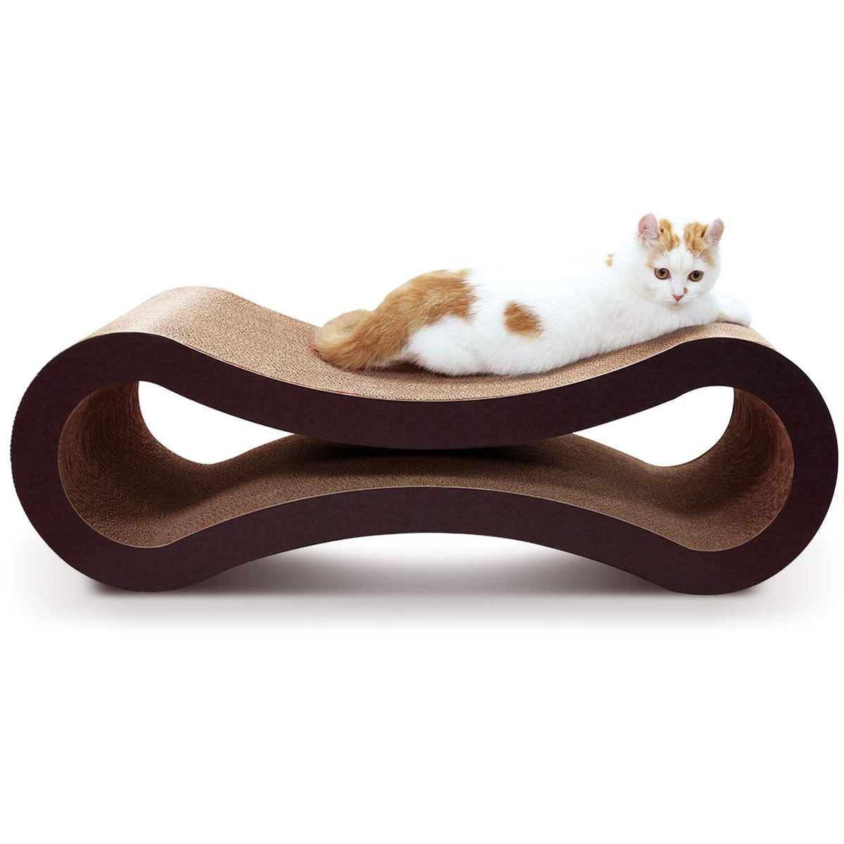 Fluffydream Cat Scratcher Cardboard, Scratching Pad House Bed Furniture Protector, Infinity Shape, Curved