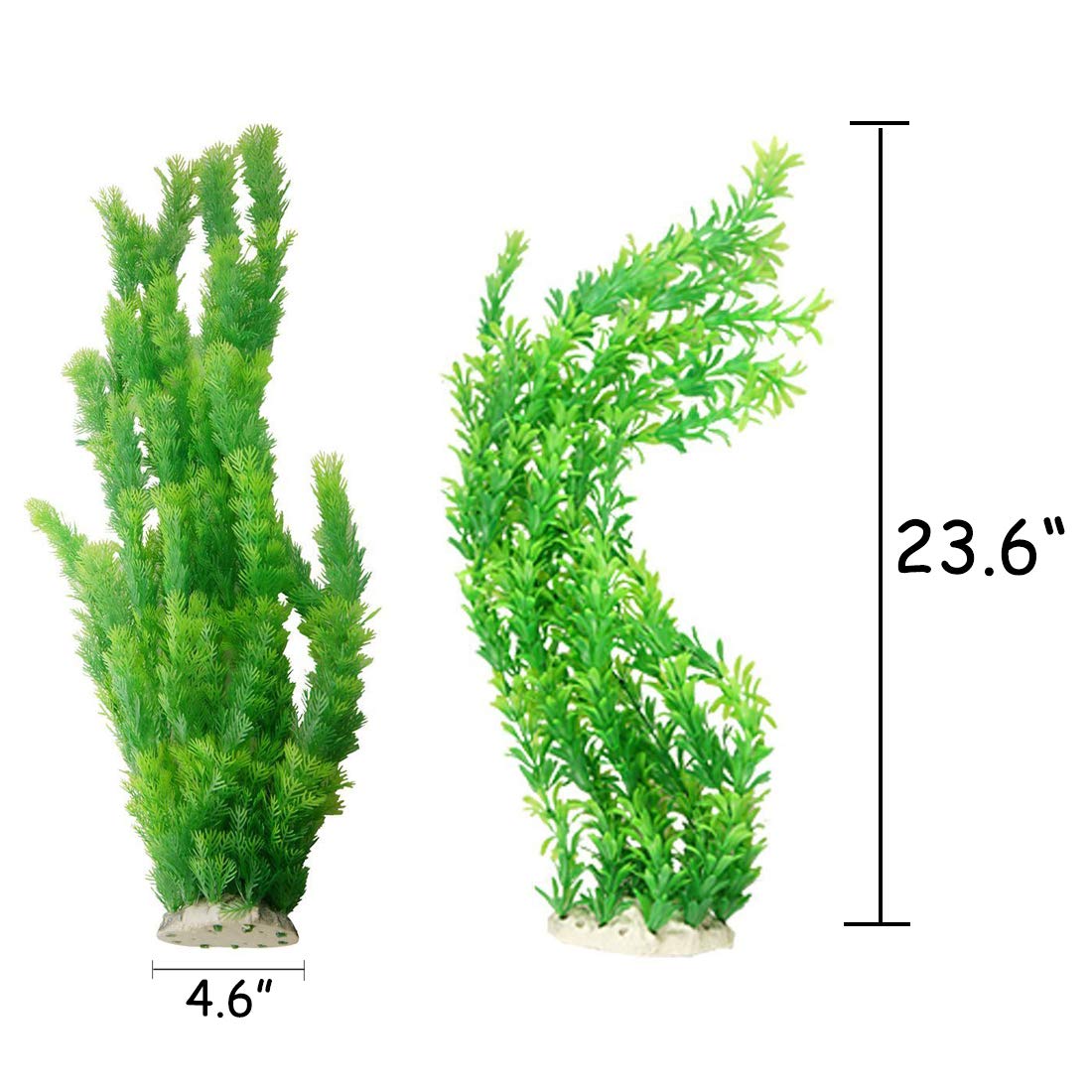 Hamiledyi Aquarium Plants Plastic Decor Fish Tank Green Decorations Plants Ornament Safe For All Fish,Extra Large 23-Inch Tall, 2 Pack