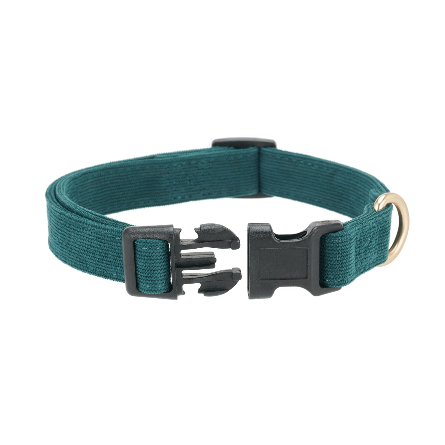 Petiry Soft Corduroy Fibric Dog Collar, Quick Side Release Buckle, for Small Dogs.(Green,Small:10-15'')