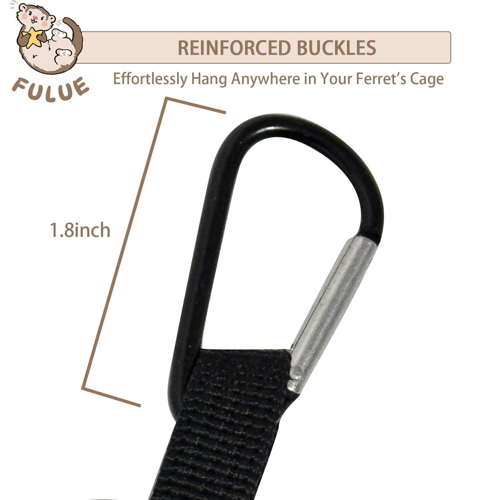 FULUE Ferret Ball Pit Hammock Playpen Toy Box for Cage, Compatible with Tunnel System, Black, Ball Not Included