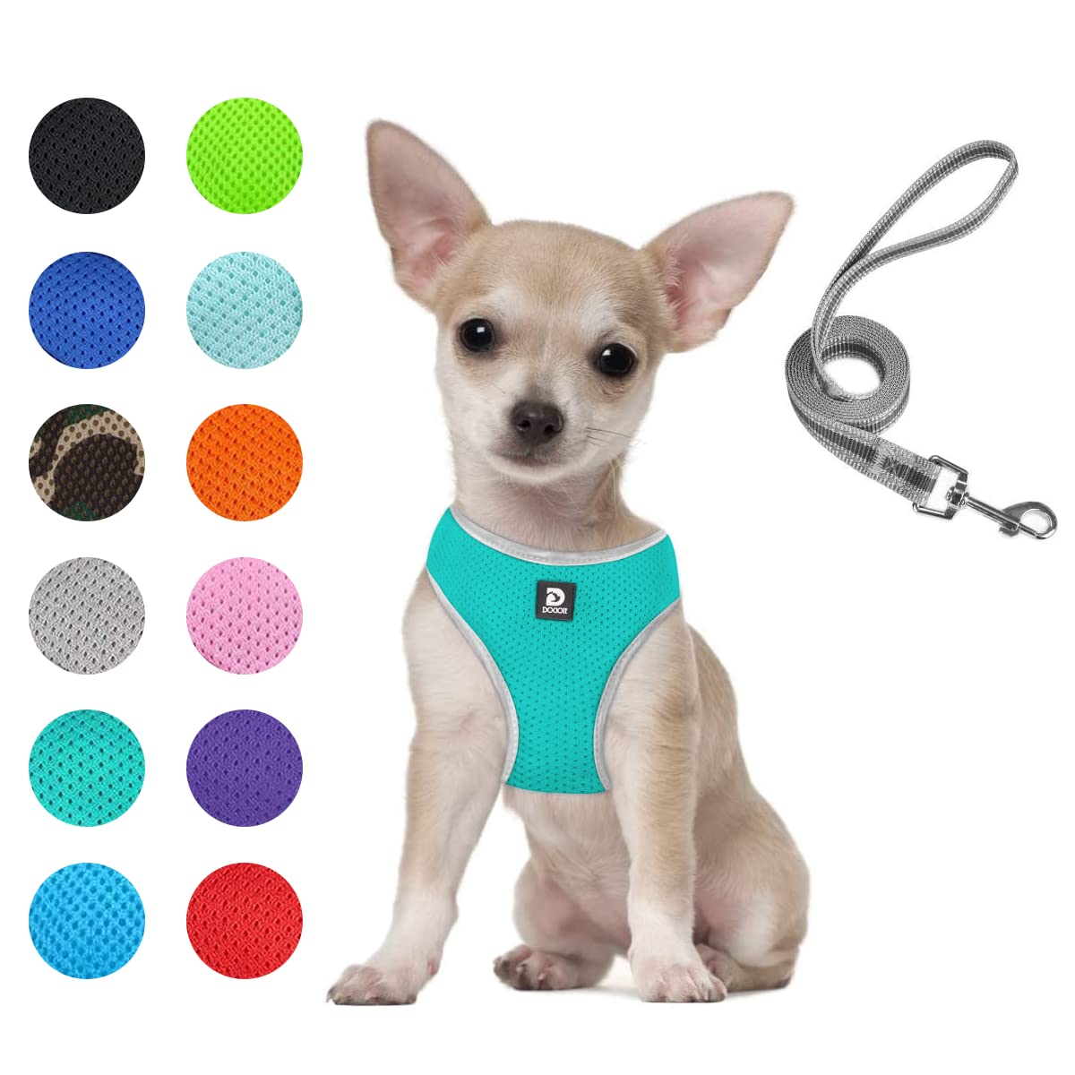 Puppy Harness And Leash Set - Dog Vest Harness For Small Dogs Medium Dogs- Adjustable Reflective Step In Harness For Dogs - Soft Mesh Comfort Fit No Pull No Choke (Xs, Lake Blue)