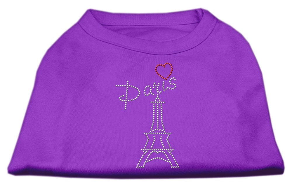 Pet Dog & Cat Shirt Rhinestone, &quot;Paris&quot; Purple 3XL (25-35 lbs.)