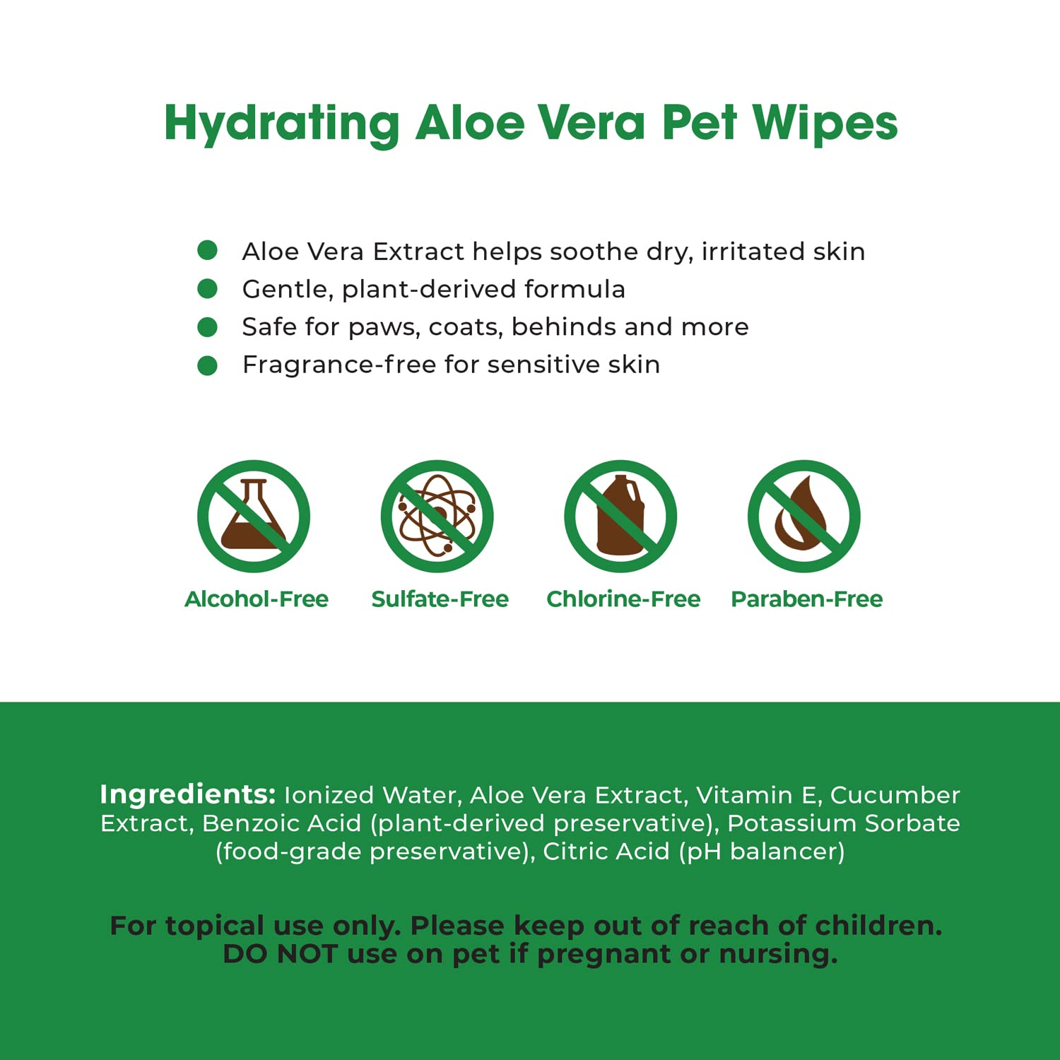 Best Pet Supplies 8'' X 9'' Pet Grooming Wipes For Dogs & Cats, 100 Pack, Plant-Based Deodorizer For Coats & Dry, Itchy, Or Sens