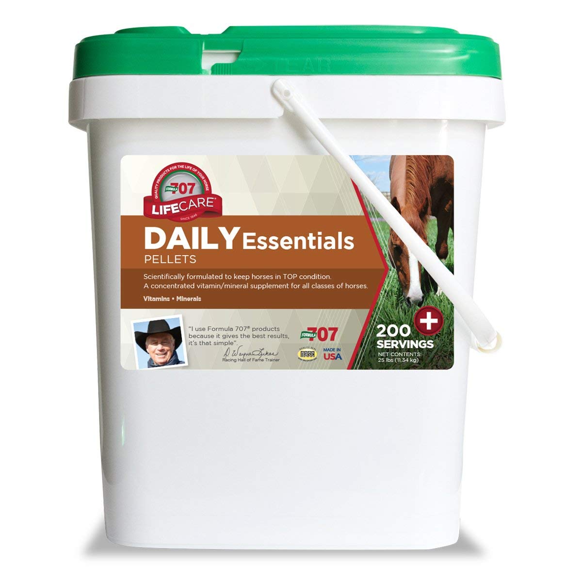 Formula 707 Daily Essentials Equine Supplement, 25lb Bucket - Complete Vitamins and Minerals for Superior Health and Condition i