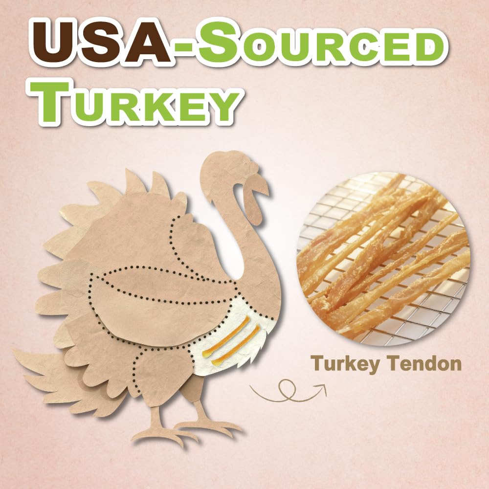 Afreschi Natural Turkey Tendon Rope (L) 1 Unit per Pack, Dog Treats for Signature Series, All Natural Human Grade Puppy Chew, Tu