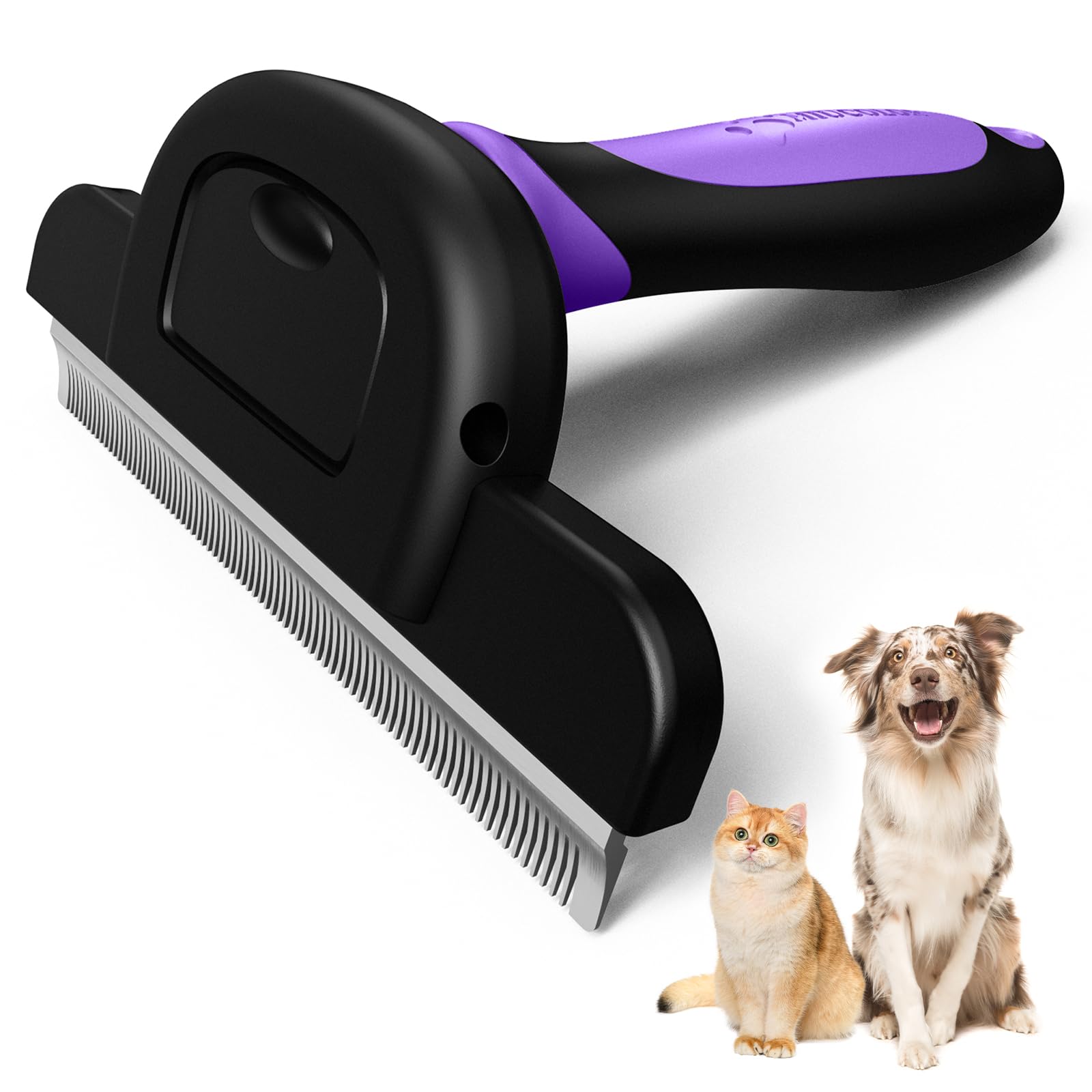 Miu Color Long Hair Pet Grooming Brush, Deshedding Tool For Medium And Large Dogs & Cats, Effectively Reduces Shedding By Up To 95% For Pet Hair, Purple