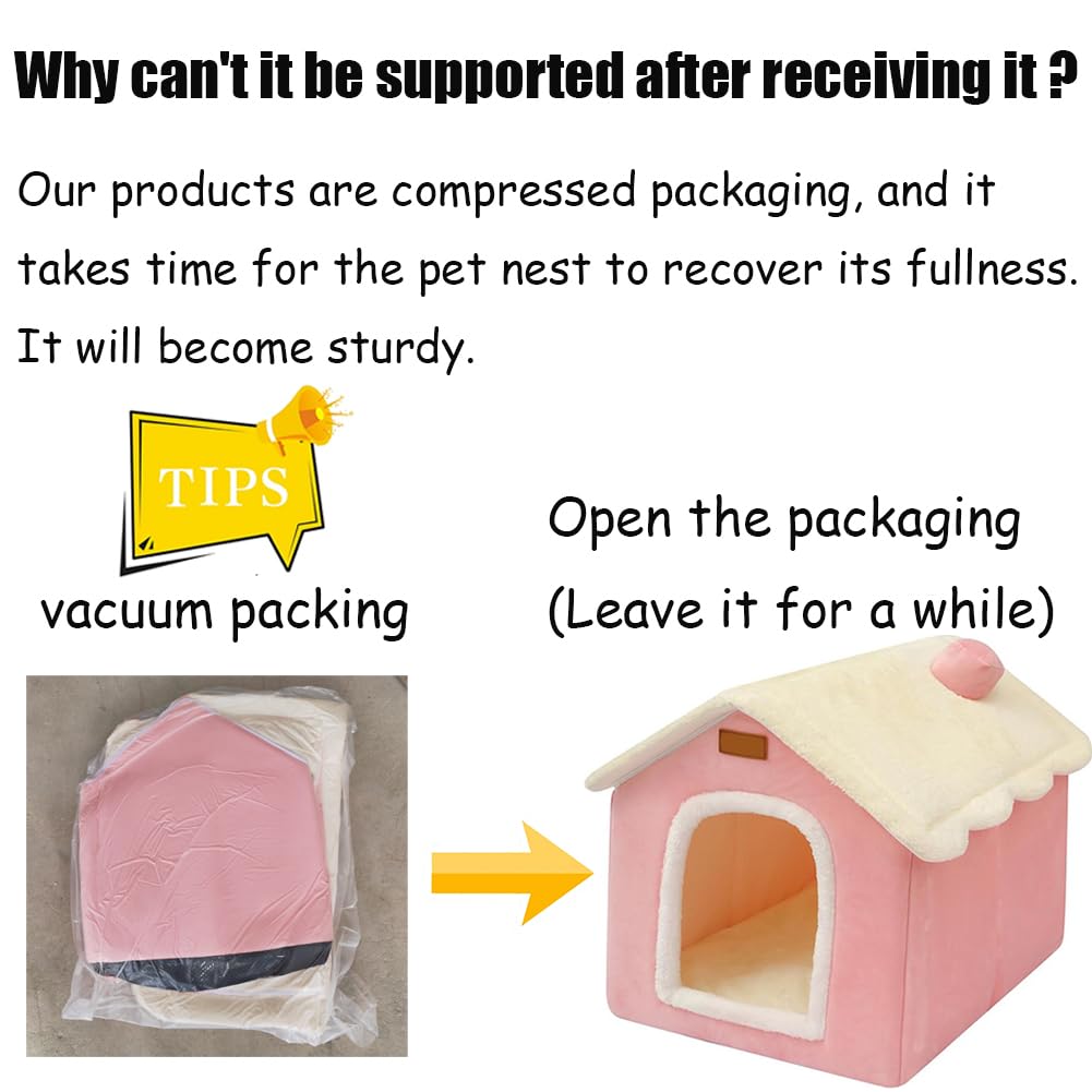 Dog House Indoor Memory Sponge, Foldable Dog House Kennel Bed Mat With Cushion For Small Medium Large Dogs Cats, Winter Warm Cat