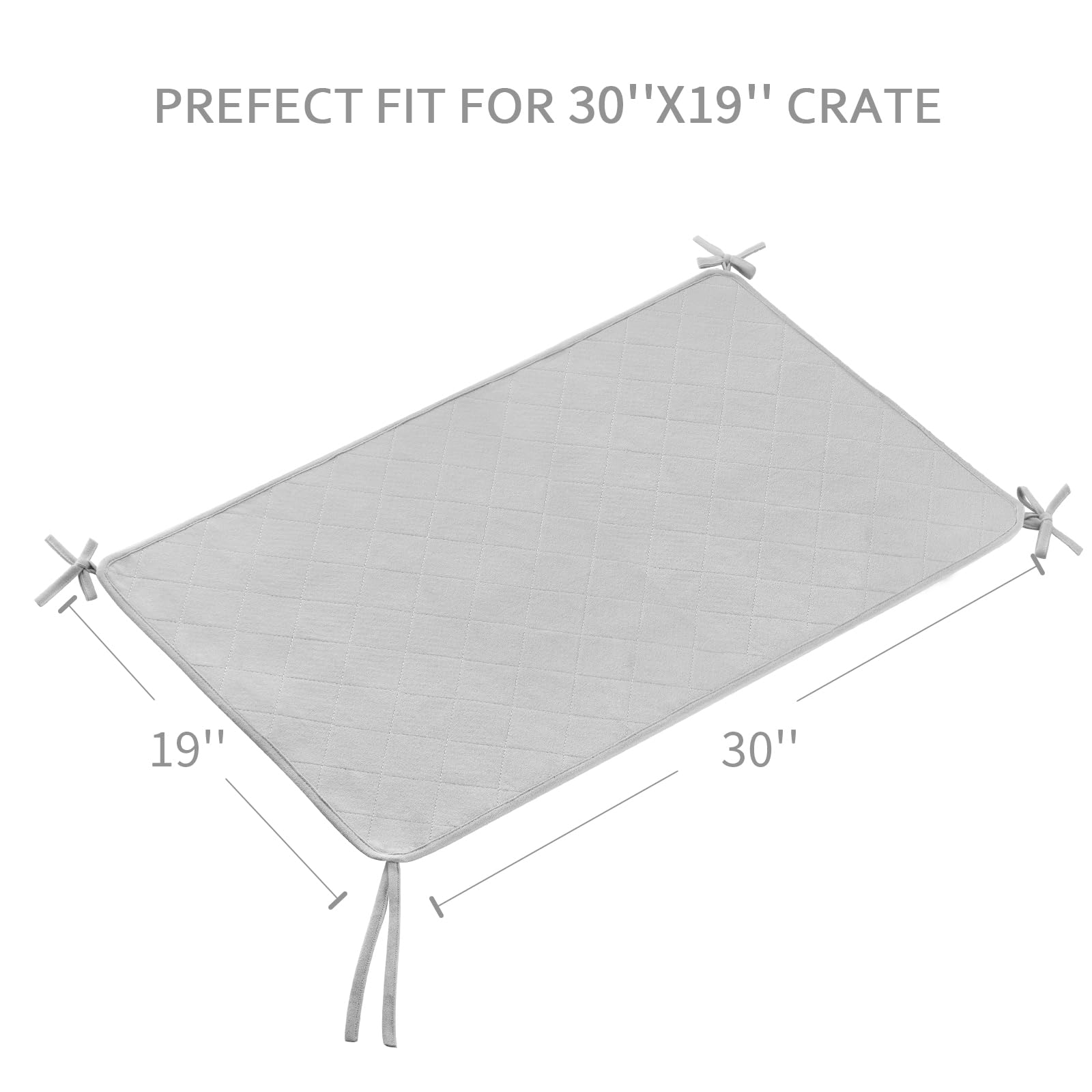 Moonsea Waterproof Dog Crate Mat 2 Pack (30x19), Washable Non-Slip Pee Pads, Gray Medium Training Pads for Dogs