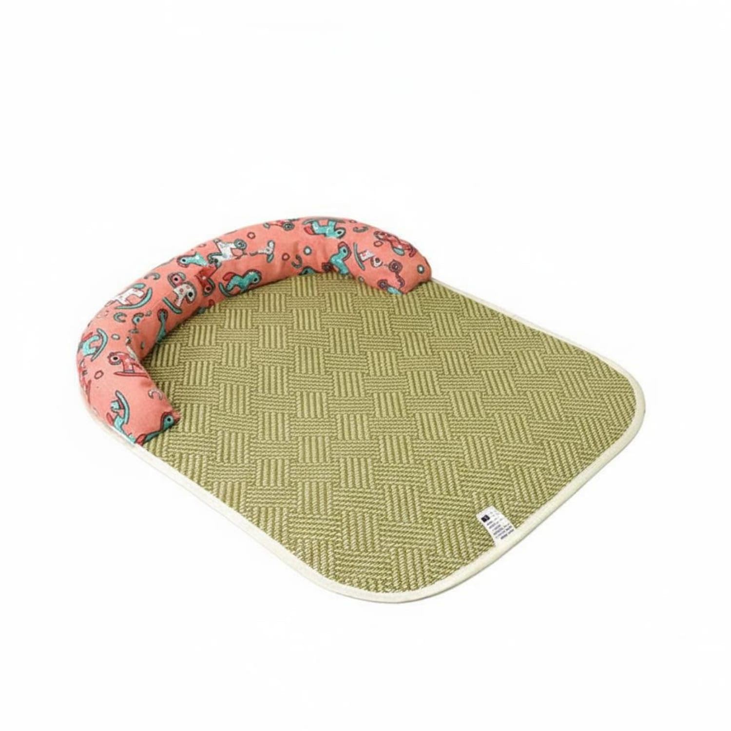 STYLEHEAVEN Woven Raised Border Pet Mat Curved RattanDesign Sleeping Mat Textured Rounded Corners, Pink, XL Pet Supplies | Smal