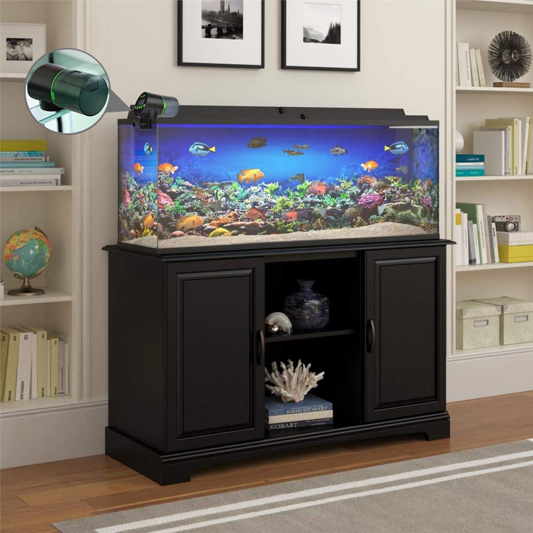 Topbry Automatic Fish Feeder,?Upgraded Version? Digital Auto Fish Turtle Feeder For Aquarium And Fish Tank, Usb Rechargeable Tim