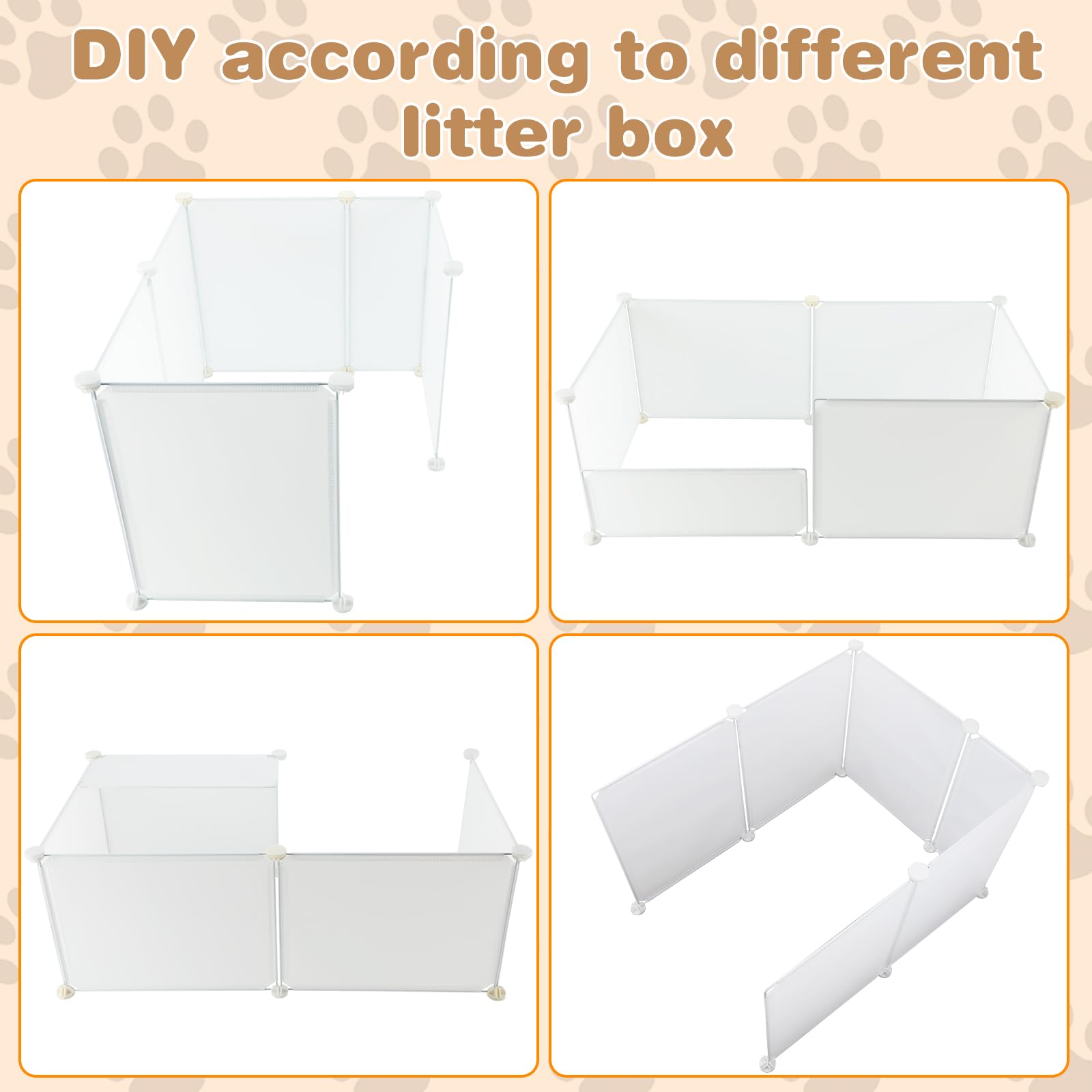 Fhtonge Extra Large Cat Litter Box Enclosure, Splash Guard And Privacy Screen For Open Top Litter Pan