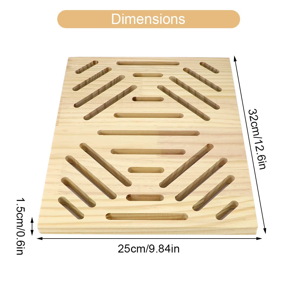 Litewoo Rabbit Scratch Board Foot Pad Mat Chew Toy Grinding Claws Teeth Natural Wood For Small Animal Rabbit Hamster Chinchilla Guinea Pig Ferret Gerbil Bunny Rat Cage Accessories (B)