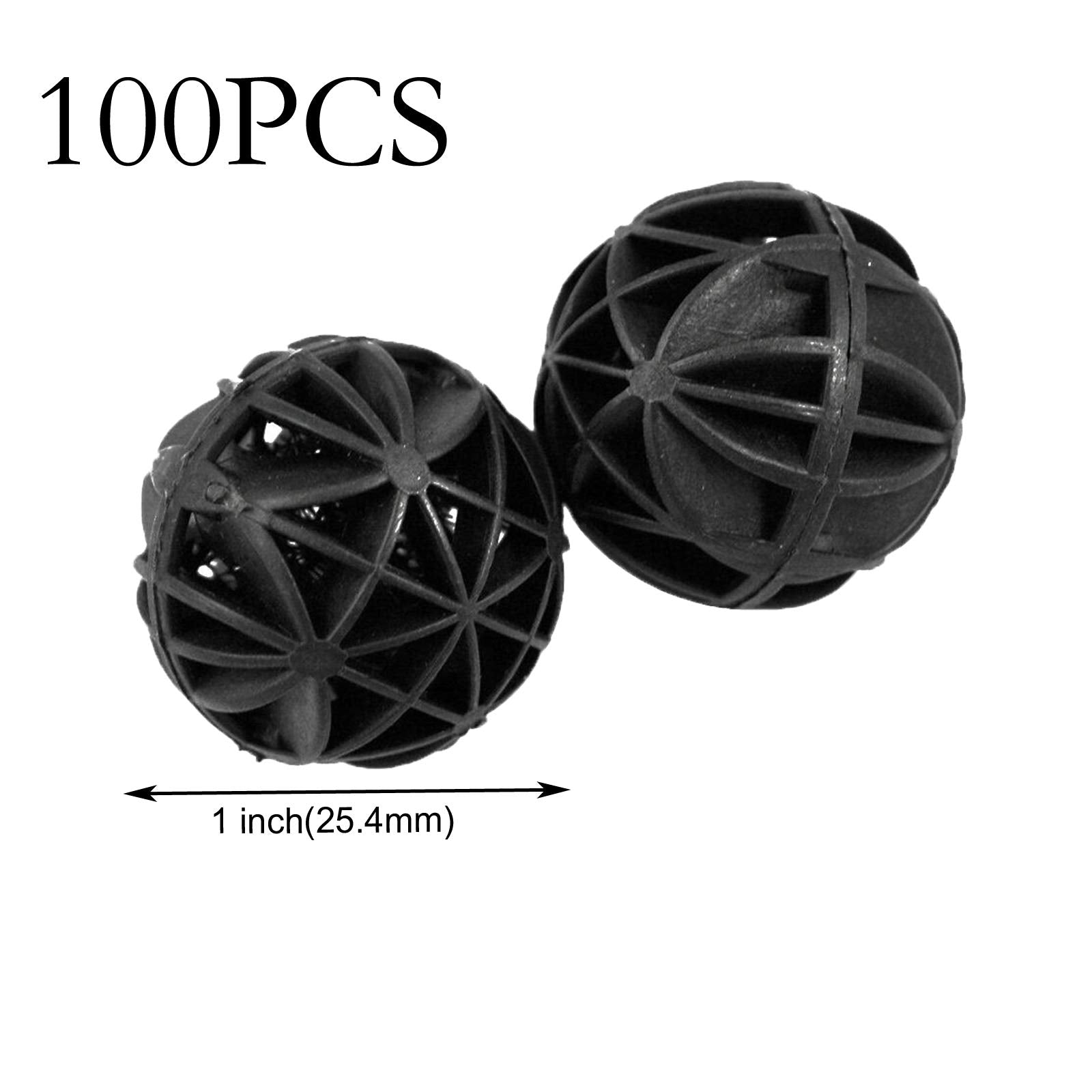 Aquaneat Aquarium 0.6' /1'/1.4' Bio Balls 100Pcs For Fish Tank Pond Canister Filter Media (1')