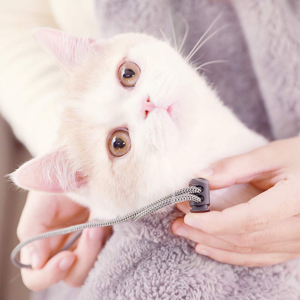 Cat Sleeping Bag Holding Apron Pet Carrier Kangaroo Bag For Kitty Kitten Fleece Puppies Small Pets Holder Pouch (One Size, Grey)