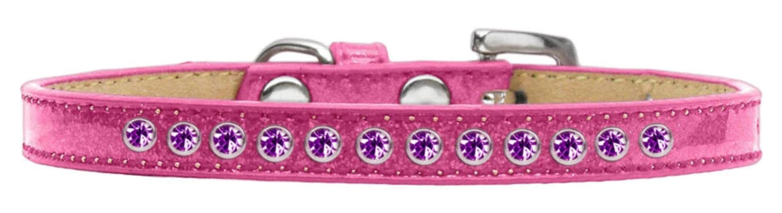 Dog, Puppy and Pet Ice Cream Collar, Purple Crystal Rimsets Red 8