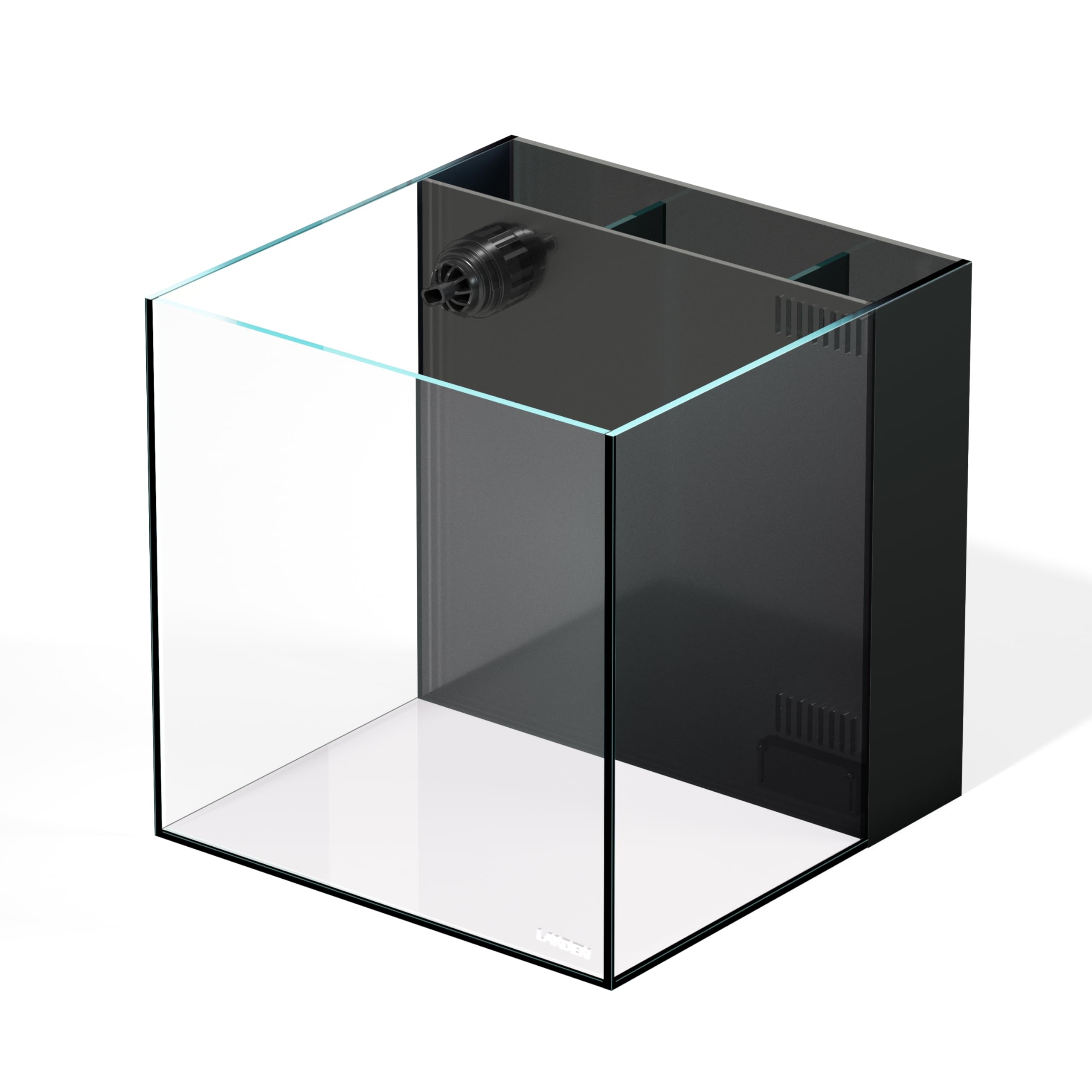 Landn 35C 10 Gallon Ultra Clear All Glass Rimless Low Iron Aquarium Tank With Rear Filtration Chamber(Return Pump Included).13.8