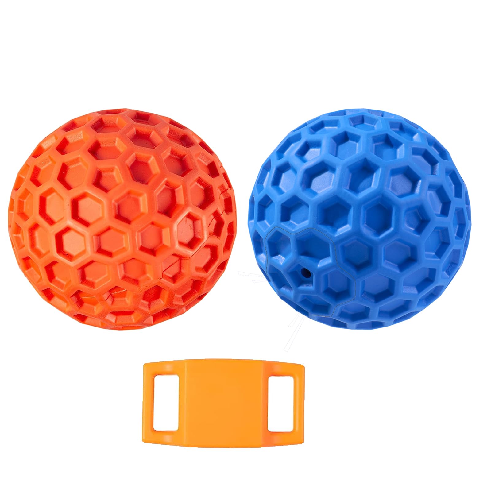 Putago Squeaky Dog Balls, 2 Pack Indestructible Dog Toys For Aggressive Chewers Large/Medium Breed, Natural Rubber Interactive C