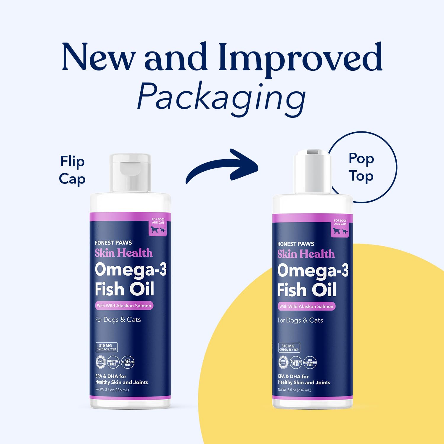 Honest Paws Salmon Oil for Dogs - Omega 3 Wild Alaskan Salmon Fish Oil - Healthy Skin, Joints, Nutritional Support, Shiny Coat -