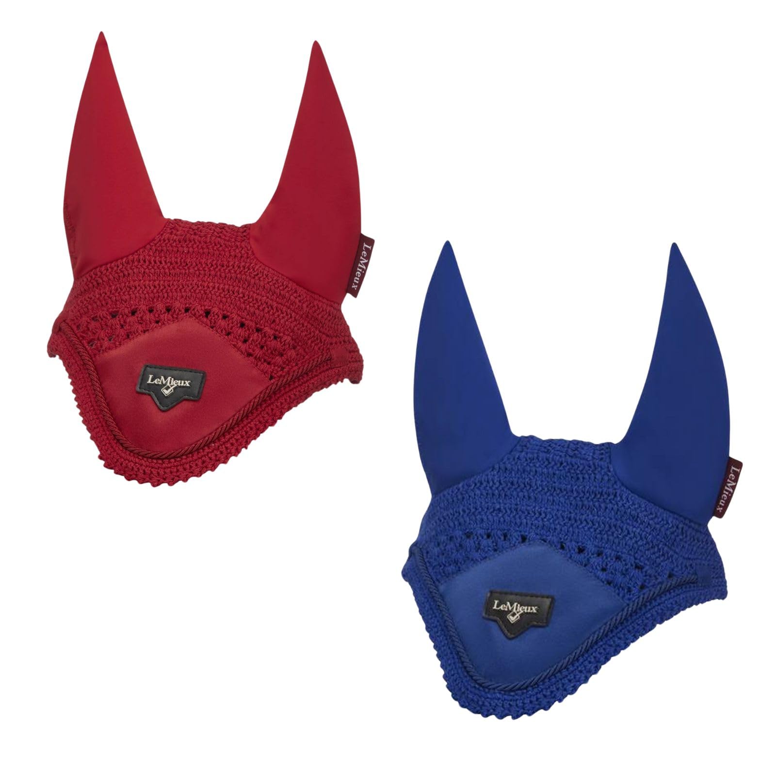 LeMieux Loire Ear Bonnet with Soft Lycra Ears - Close Knit Crochet - Comfortable Fit Equestrian Mask - Sport Horse Wear Fly Prot