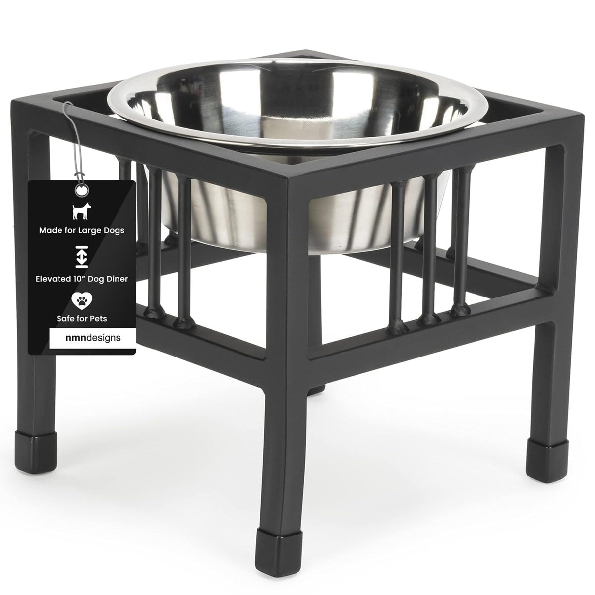 Baron Single Bowl Dog Feeder - Elevated Diner - 10'' Tall