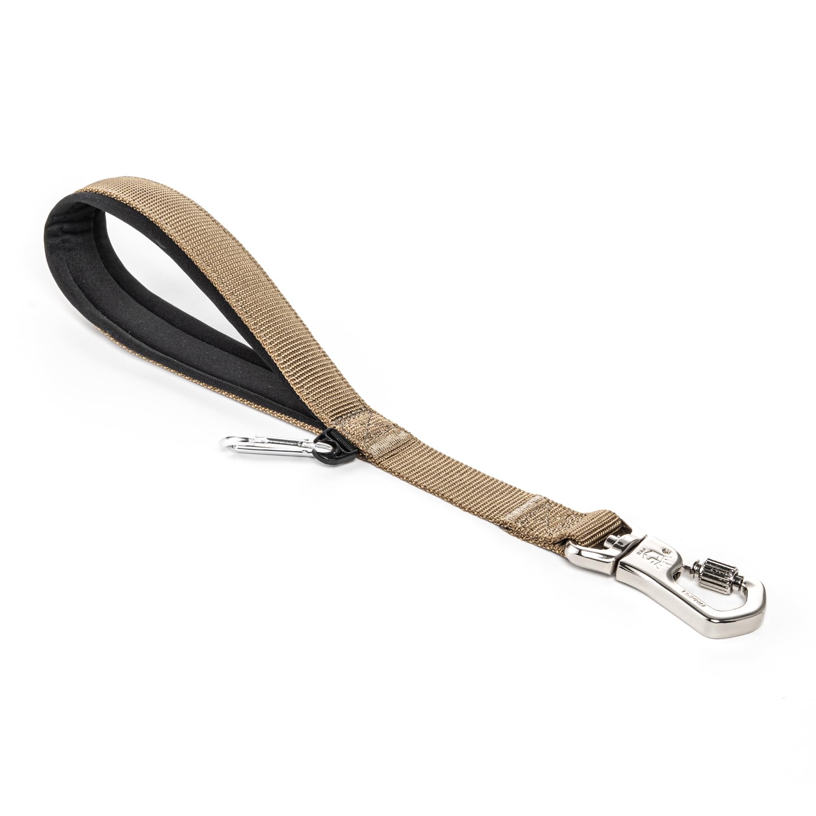 Tspro Dog Training Leash With Sturdy Metal Buckle, 14 Inches Short Leash For Large Dogs, Comfortable Padded Handle (Khaki)