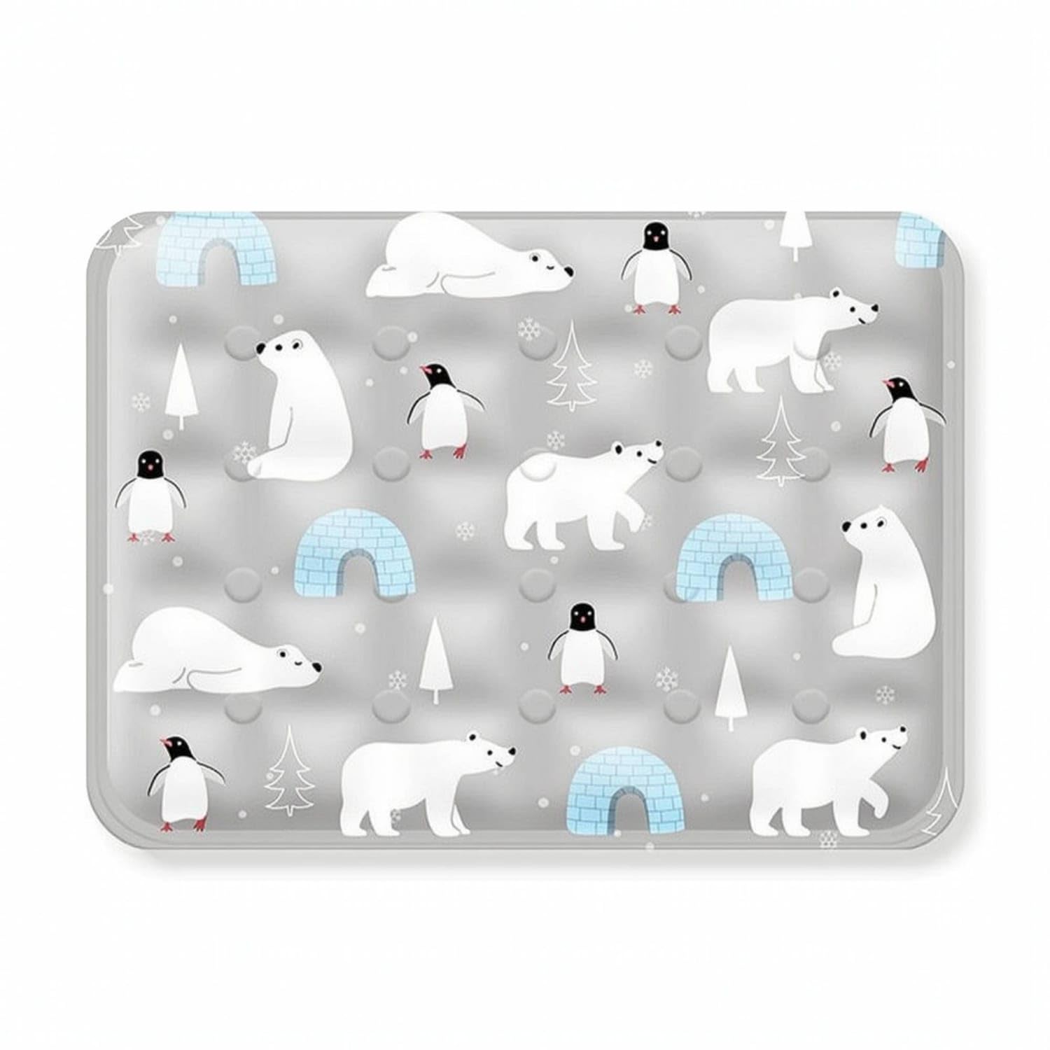 EasyUse Pet Cooling Mat Cushioned Cooling Mat with Gel PressureActivated for Pets, Dogs, Cats, Floor, M, Gray Polar Bear