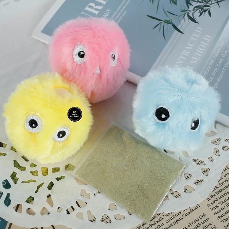 Psk Pet Mart Cat Toy Ball, Interactive Barking Cats Playing With Toy Balls, Upgrade Kitten Plush Ball, BuiltIn Catnip, Interact