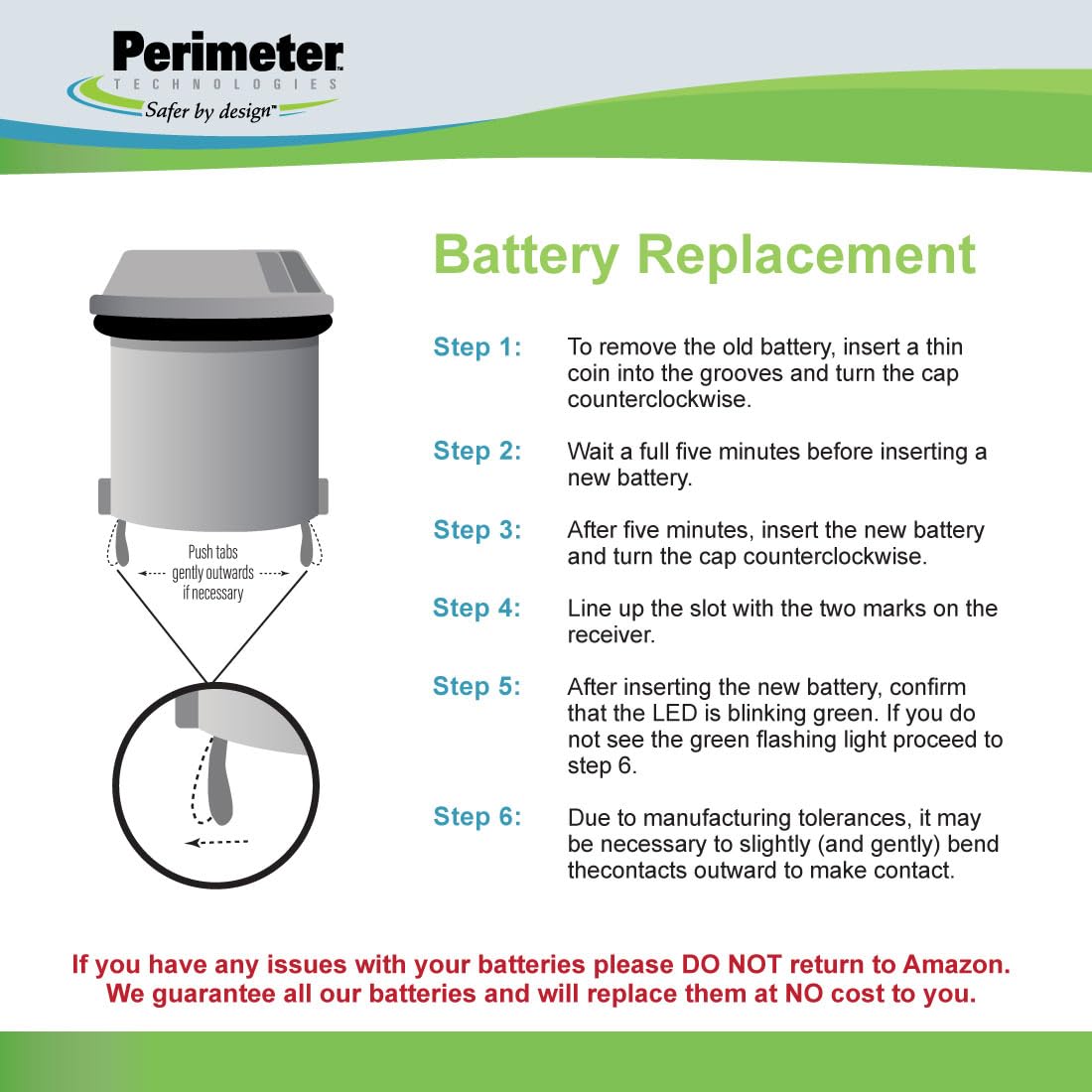 Perimeter Technologies Dog Fence Batteries - Compatible with Invisible Fence Collars - 2-Pack