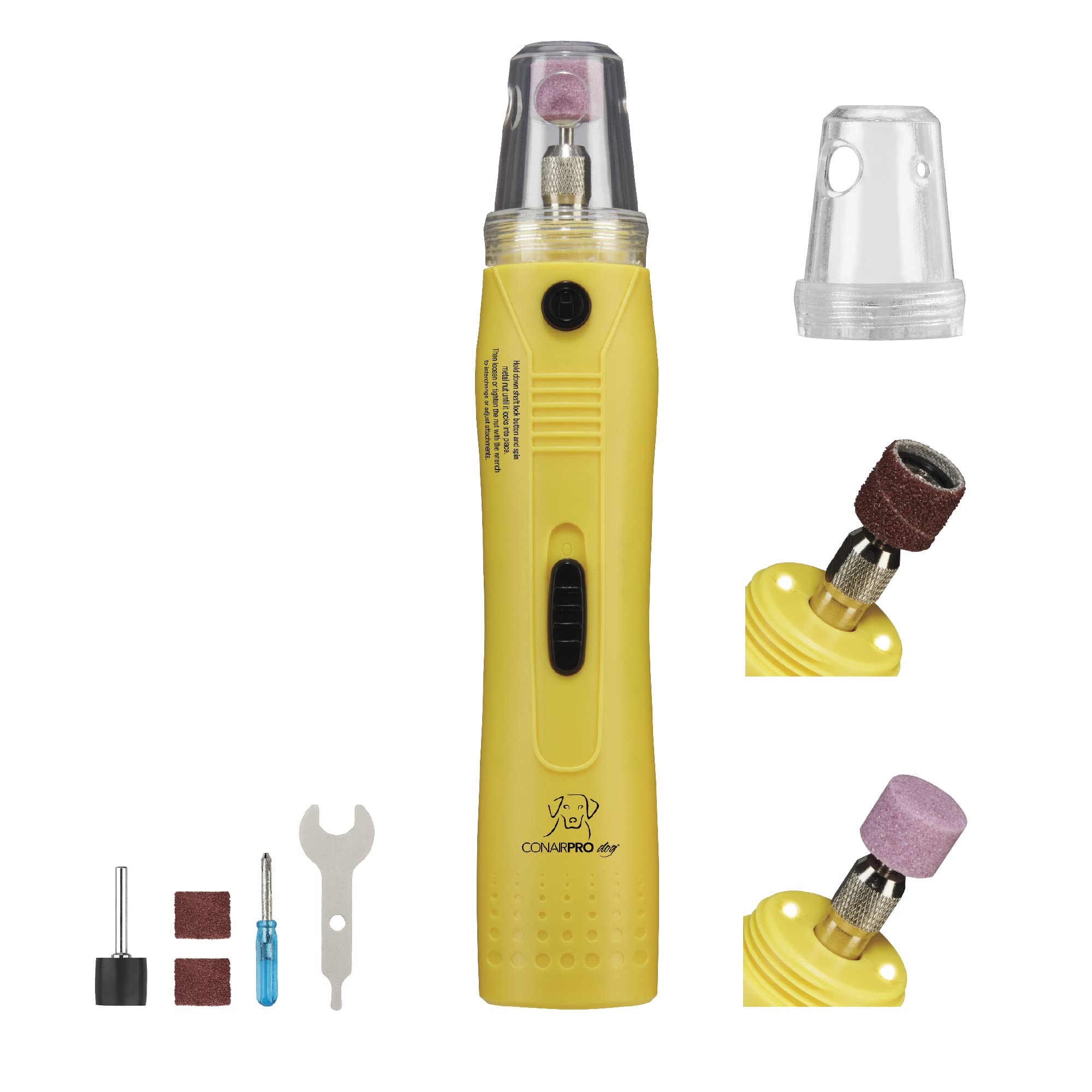 Conairpropet Dog & Cat Nail Grinder Cordless For Professional Grooming At-Home With Led Lights And Attachments Included