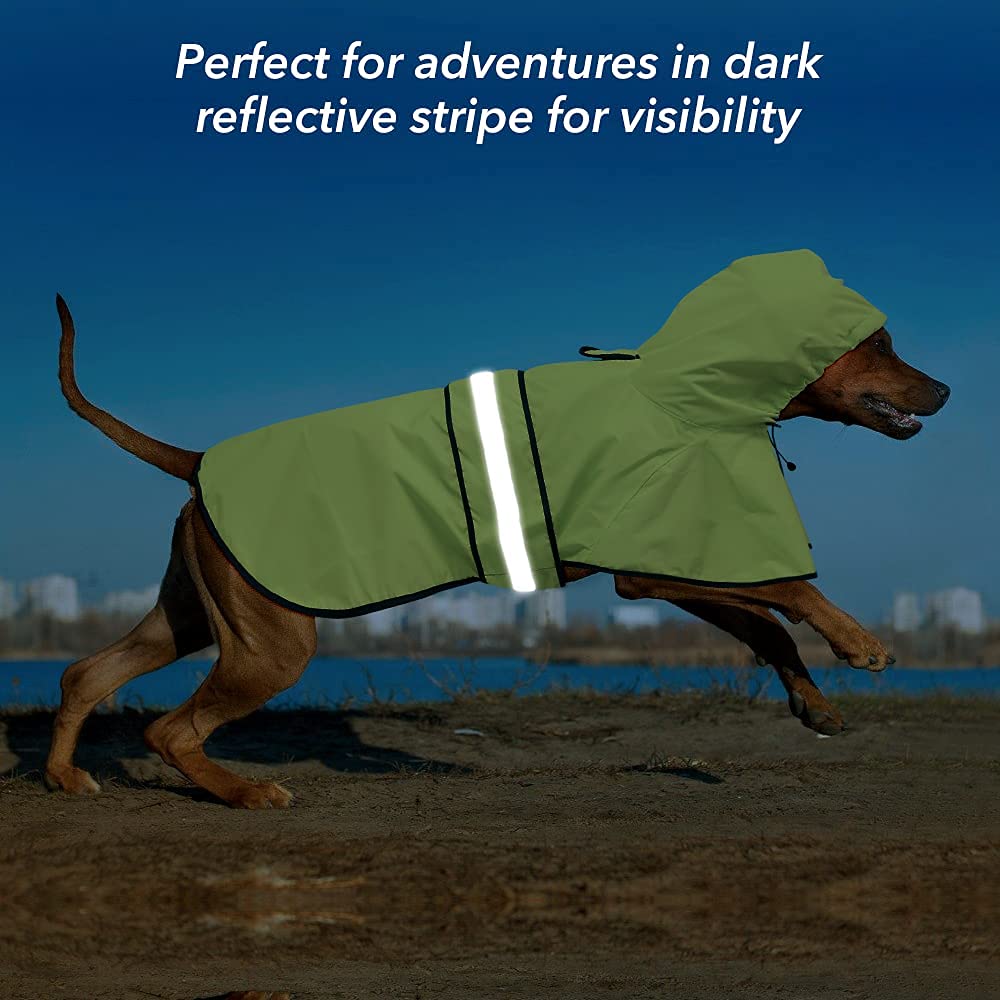 Ezierfy Waterproof Raincoats For Dogs - Adjustable Pet Raincoat Jacket, Lightweight Dog Hooded Rain Coat Waterproof Rain Poncho