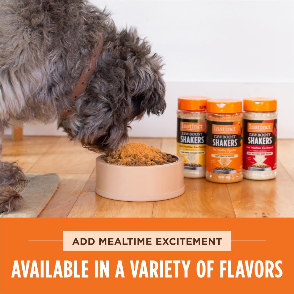 Instinct Raw Boost Shakers, Freeze-Dried Powder, Dog Food Topper, Chicken - Gut Health, 5.5 oz. Bottle