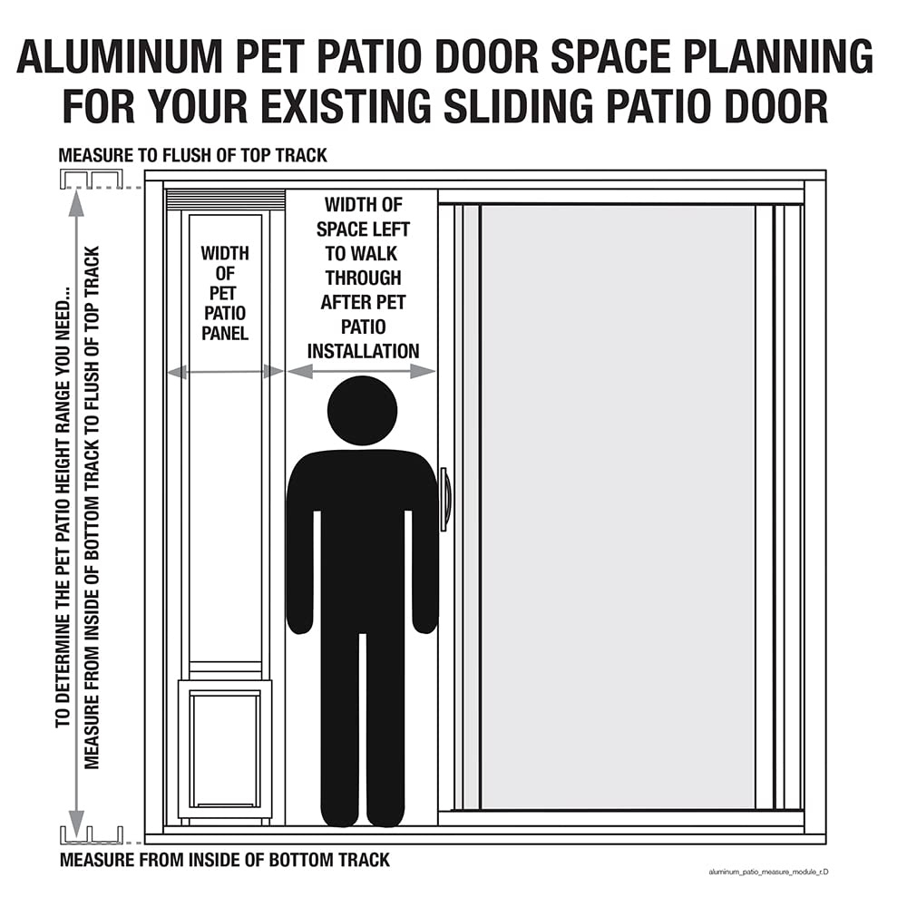 Ideal Pet Products Aluminum Pet Patio Door, Adjustable Height 77-5/8' To 80-3/8', 5' X 7' Flap Size, White
