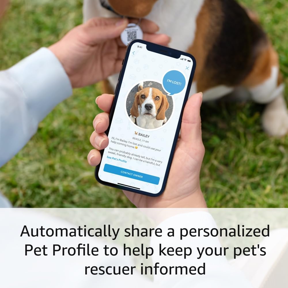 Ring Pet Tag | Easy-To-Use Tag With Qr Code | Real-Time Scan Alerts | Shareable Pet Profile | No Subscription Or Fees