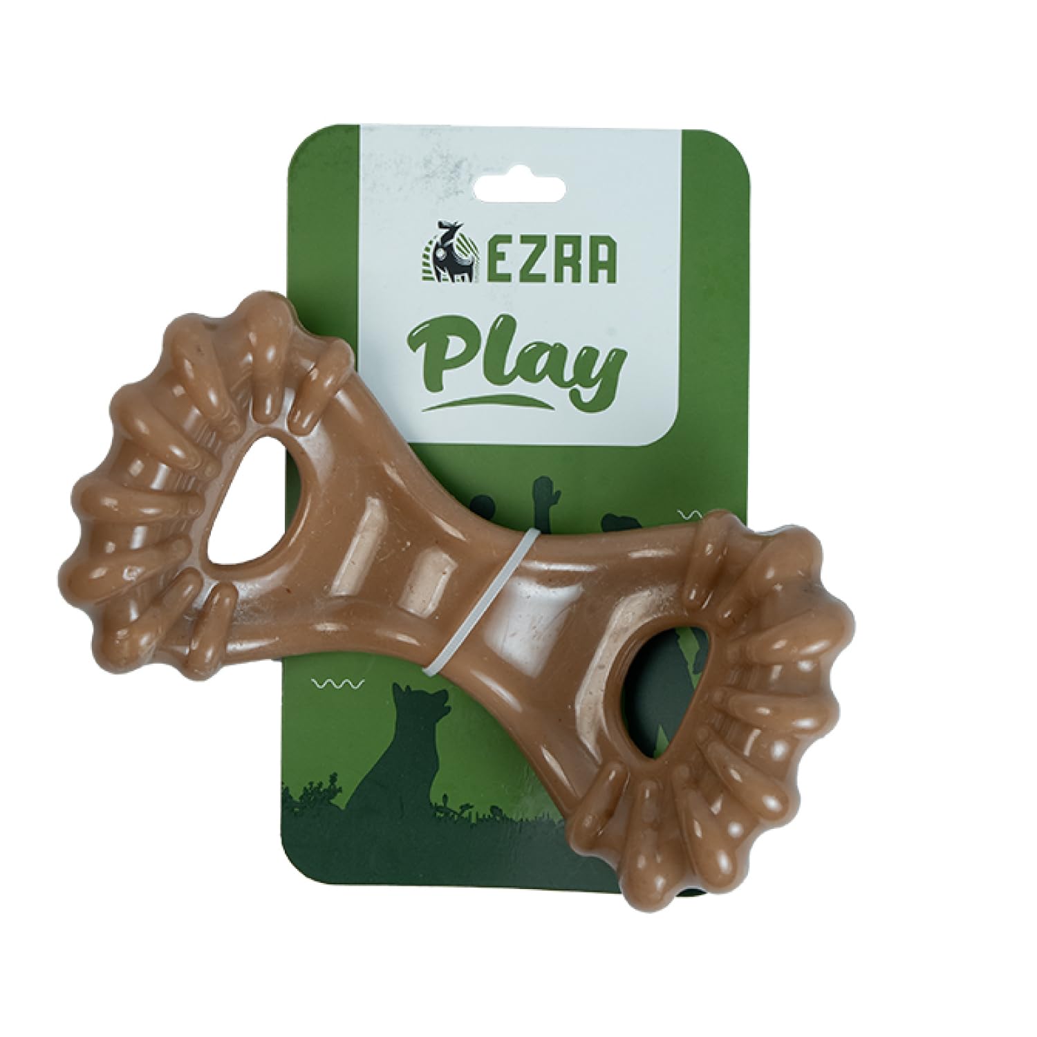 Ezra Play Eight Shape Bone Dog Chew Toy | Durable NonToxic Rubber Chew Bone | Interactive Toy For Dental Health, Teething & Act