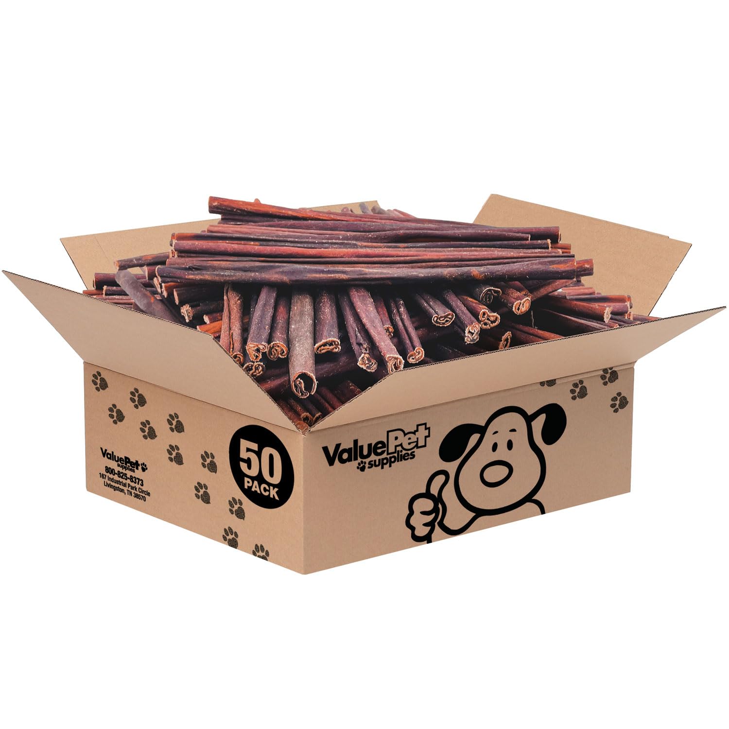 ValueBull Collagen Sticks for Small Dogs, 12 Inch Thin Chews, Natural Dog Treats, 50 Count Bulk Pack - Supports Joints, Skin & C