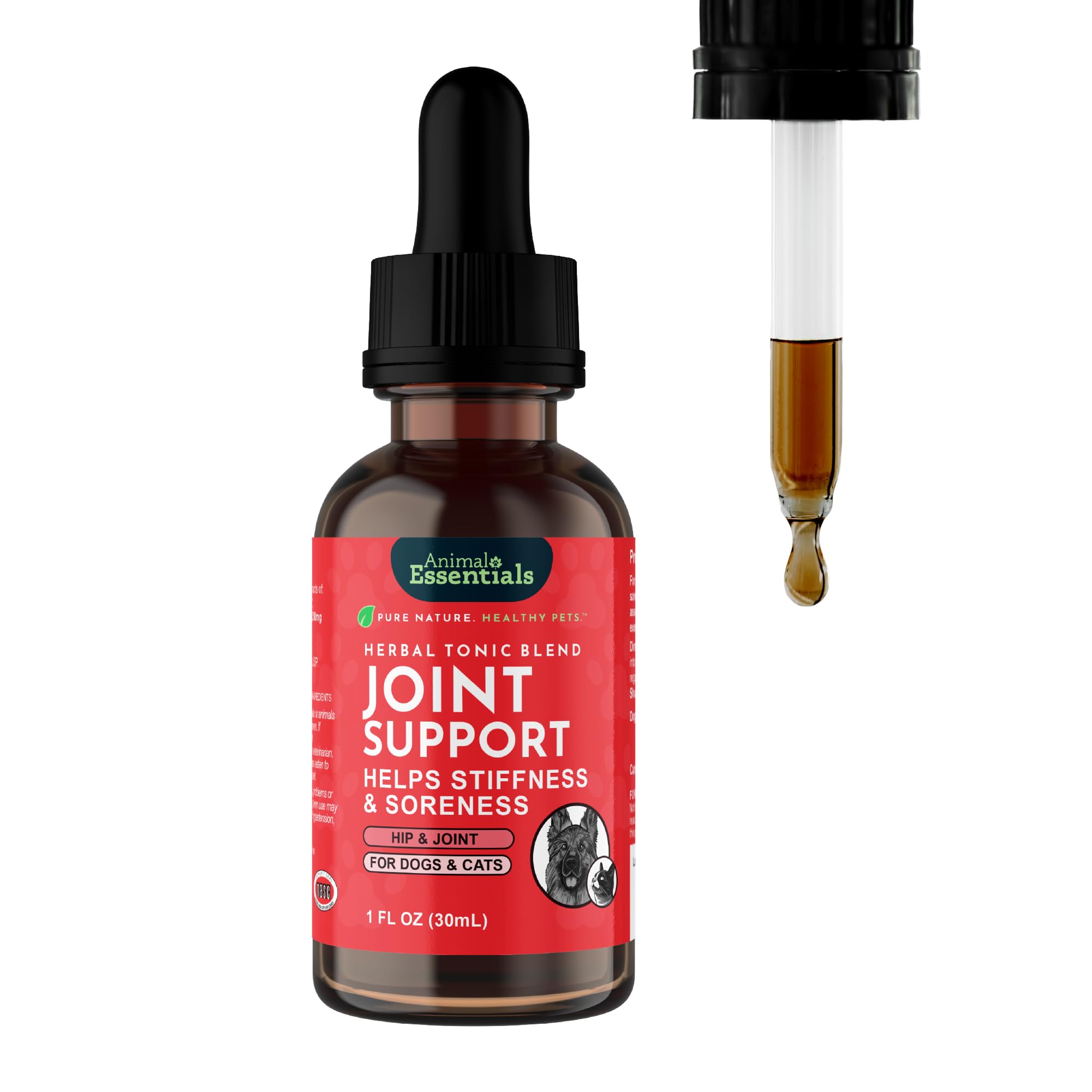 Animal Essentials Joint Support for Dogs & Cats - Joint Supplement, Liquid Joint Formula, Liquid Glucomasine, Organic Human Grad