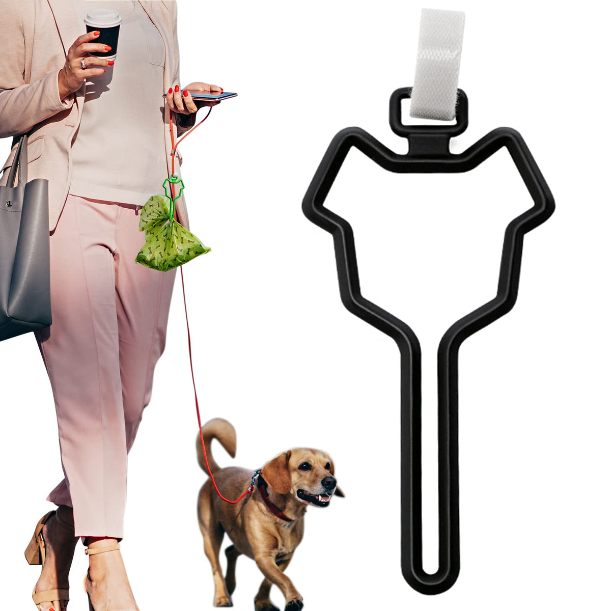 Dalzom 2Pcs Dog Poop Bag Holder, Premium Waste Bag Holder Carrier For Leash, Dog Poop Bag Dispenser For Walking Running Bicycle 